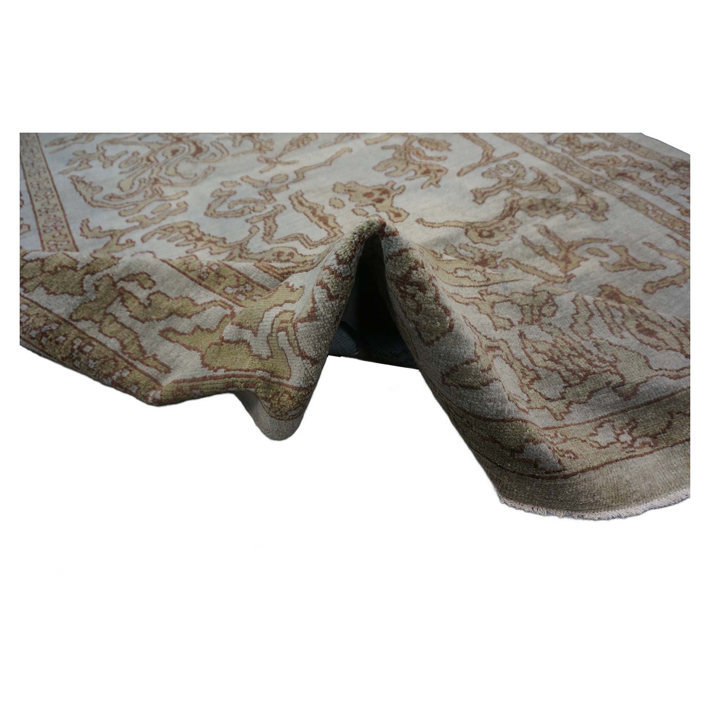 Vintage Persian Sultanabad Recreation Wool 6x9 Grey, Tan & Brown Handmade Area Rug #1140004