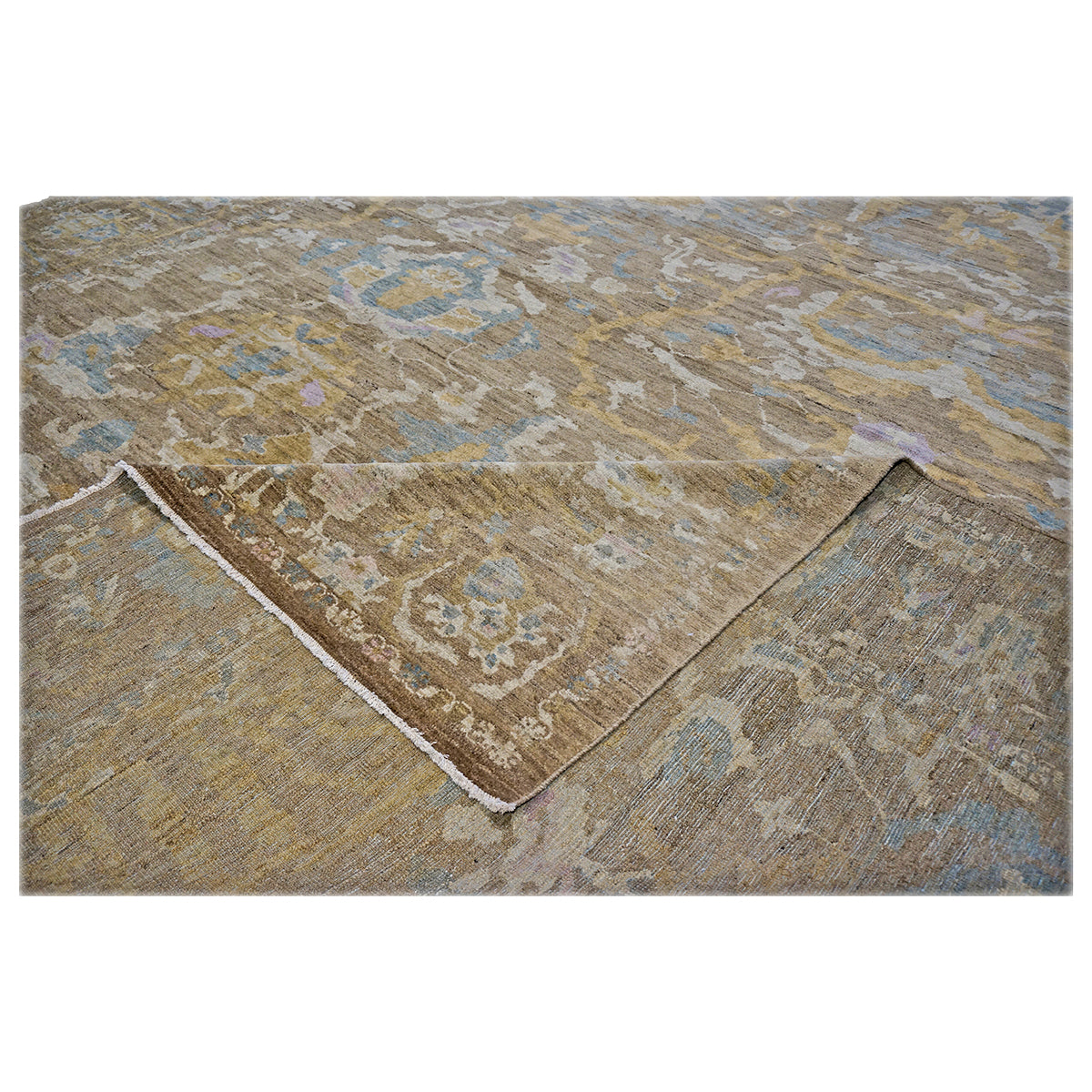 Persian Sultanabad Wool 12x15 Teal, Taupe & Ivory Handmade Area Rug #1141349