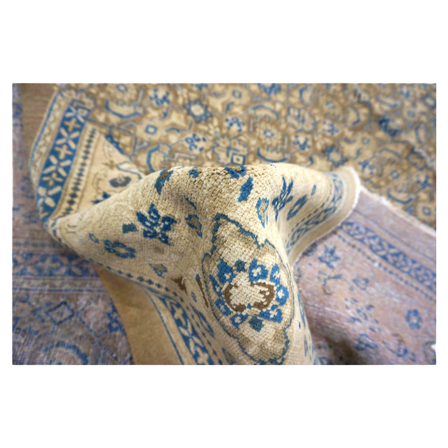 Antique Persian Sultanabad Wool 12x17 Grey, Ivory & Light Blue Handmade Area Rug #1142501