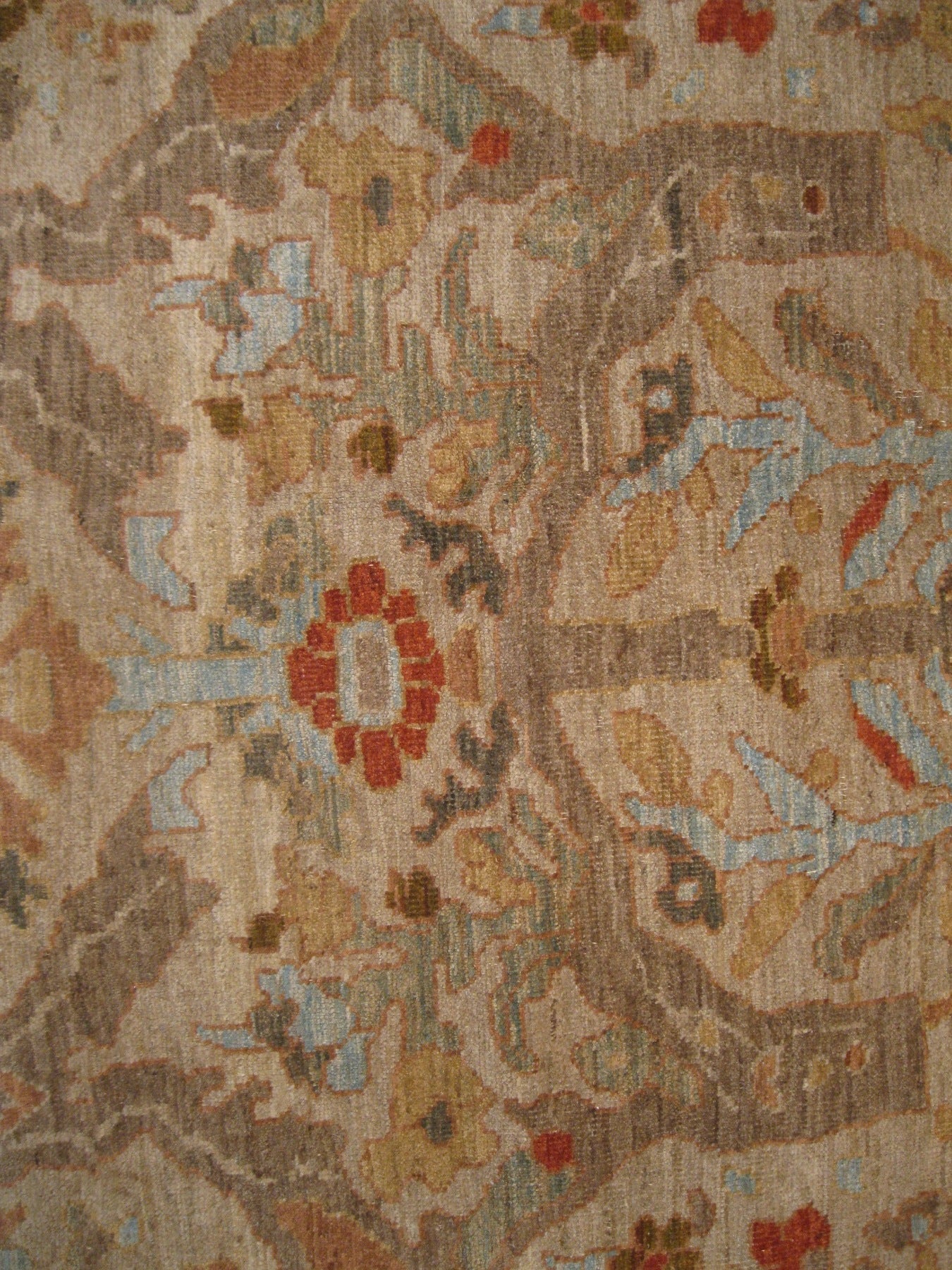 Turkish Sultanabad Wool 6x9 Ivory, Grey, Rust & Blue Handmade Area Rug #1142640