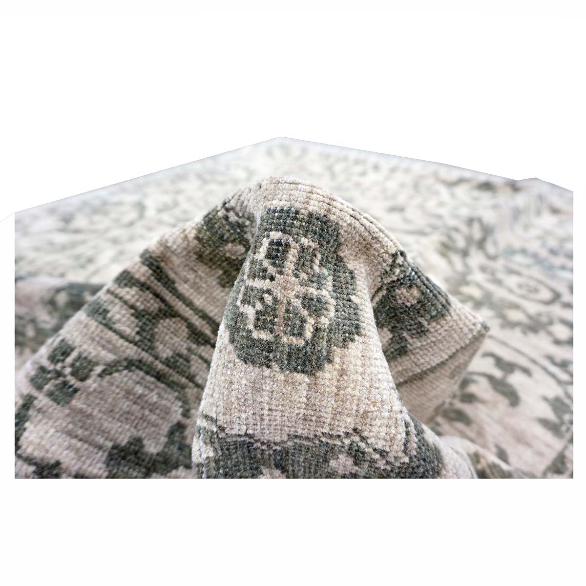 Afghan Sultanabad Master Wool 6x6 Beige & Gray Handmade Square Area Rug #1143144