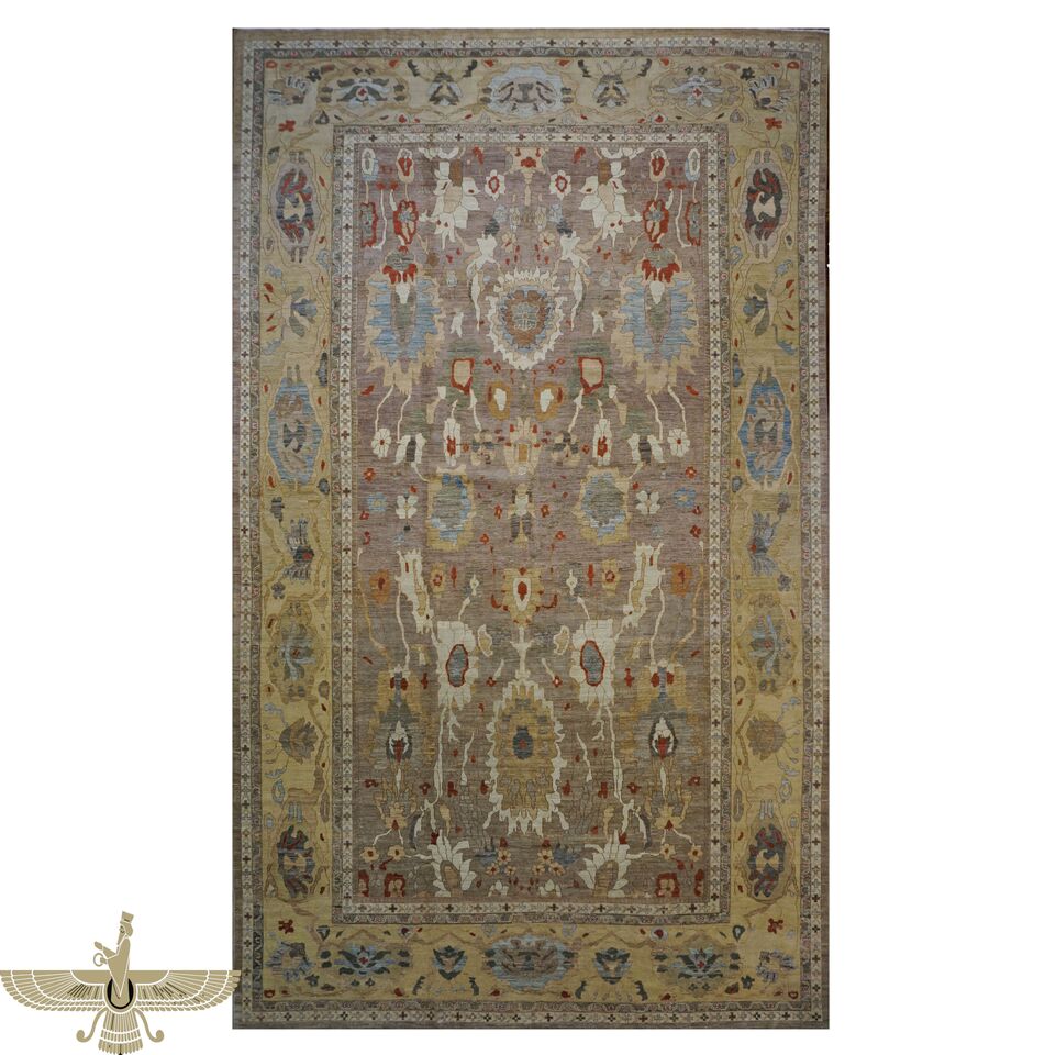 Area Rugs: #1140085 Persian Sultanabad Masters Collection 12 x 18 Tan Rug image 0