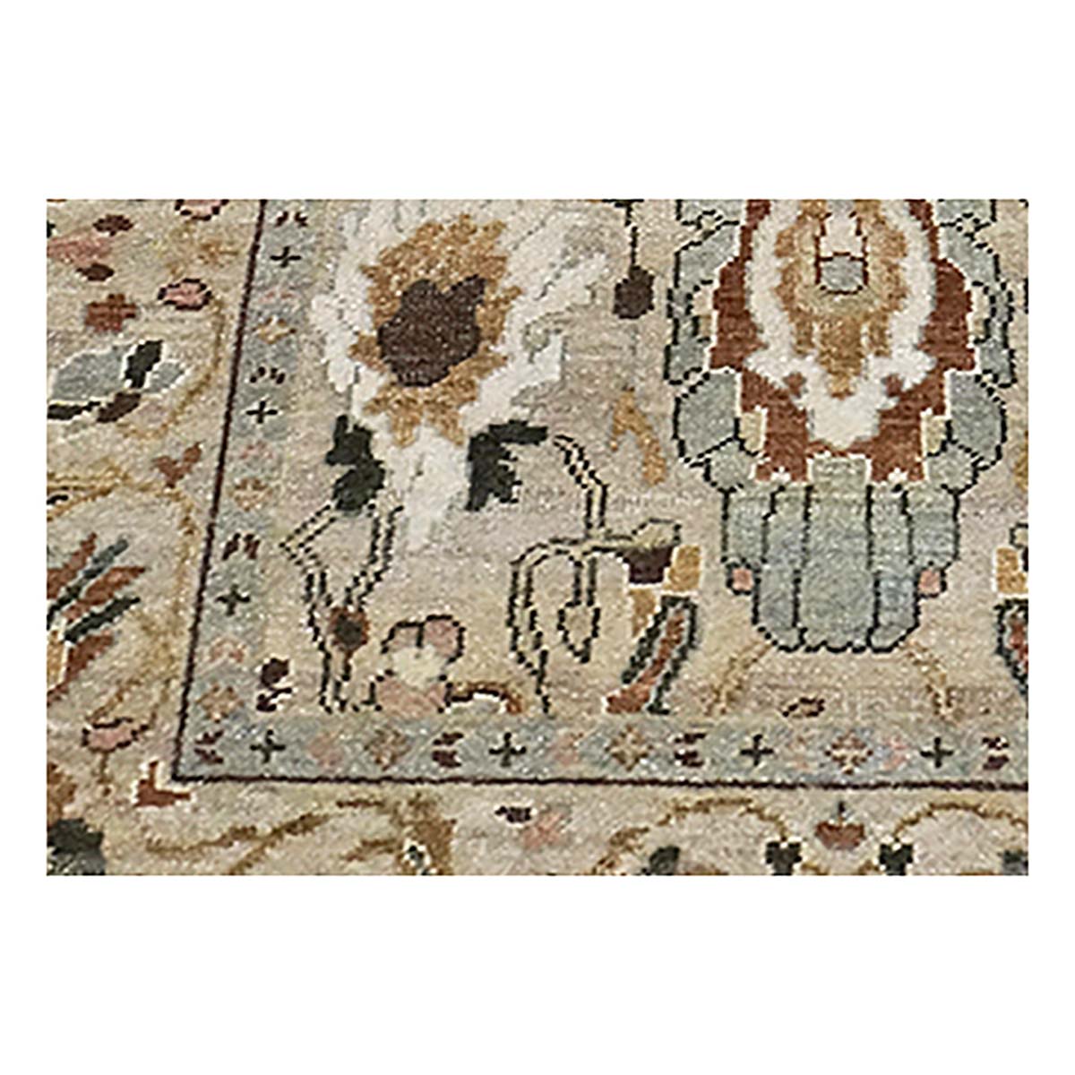 21st Century Sultanabad 4x6 Ivory & Tan Handmade Area Rug #1143757 image 3