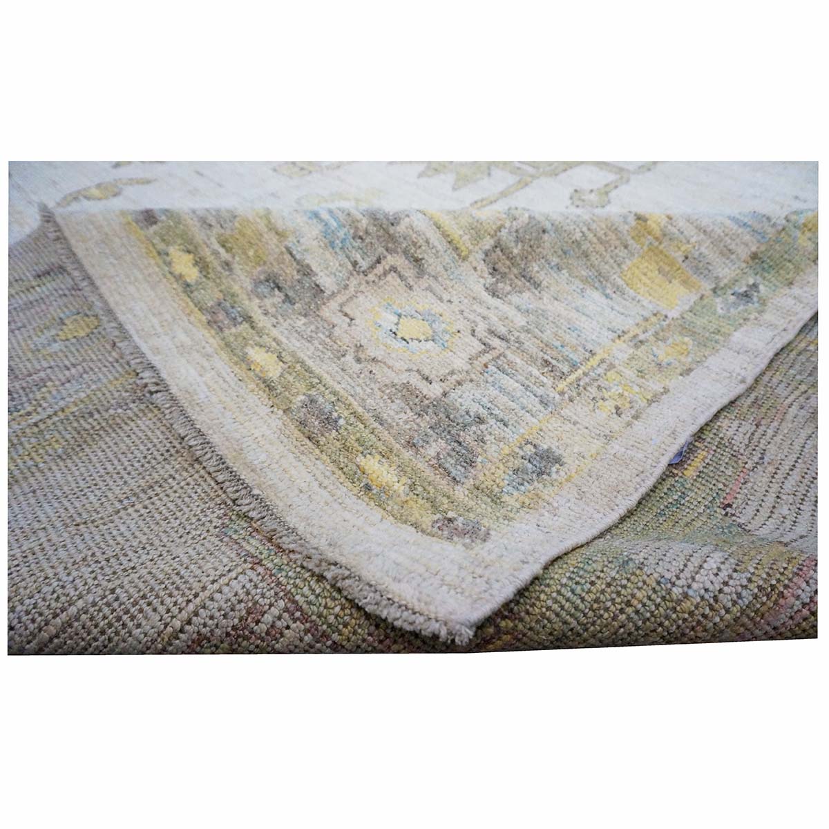 21st Century Turkish Oushak 9X13 Gold, Gray & Ivory Handmade Area Rug #1144138 image 7