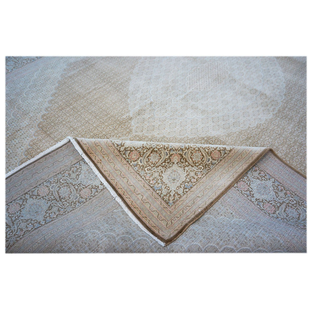 Antique Persian Tabriz 10X14 Ivory, Tan, & Brown Area Rug #9901536 image 8
