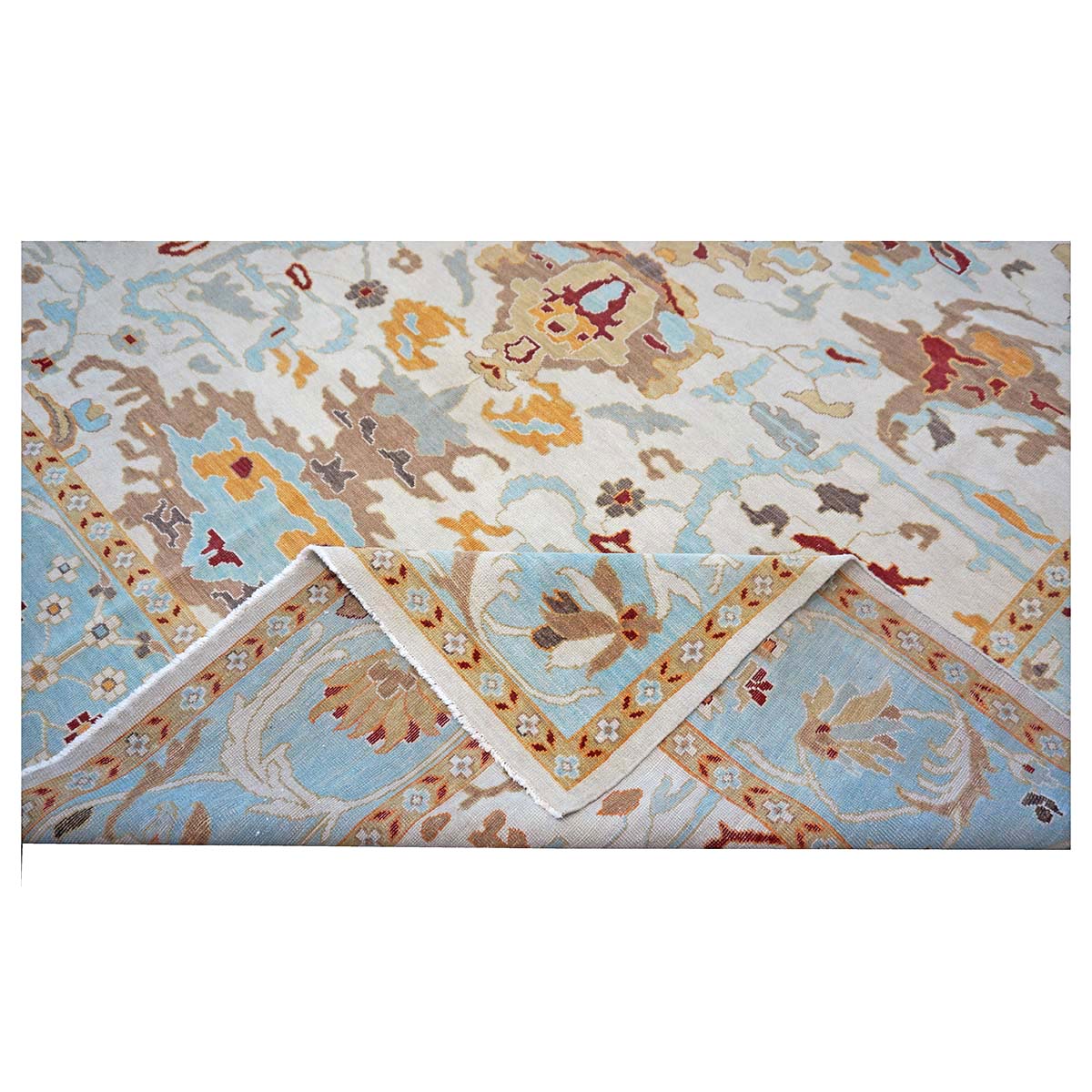 Sultanabad Master 10x14 Blue & Ivory Handmade Area Rug #1143655 image 8
