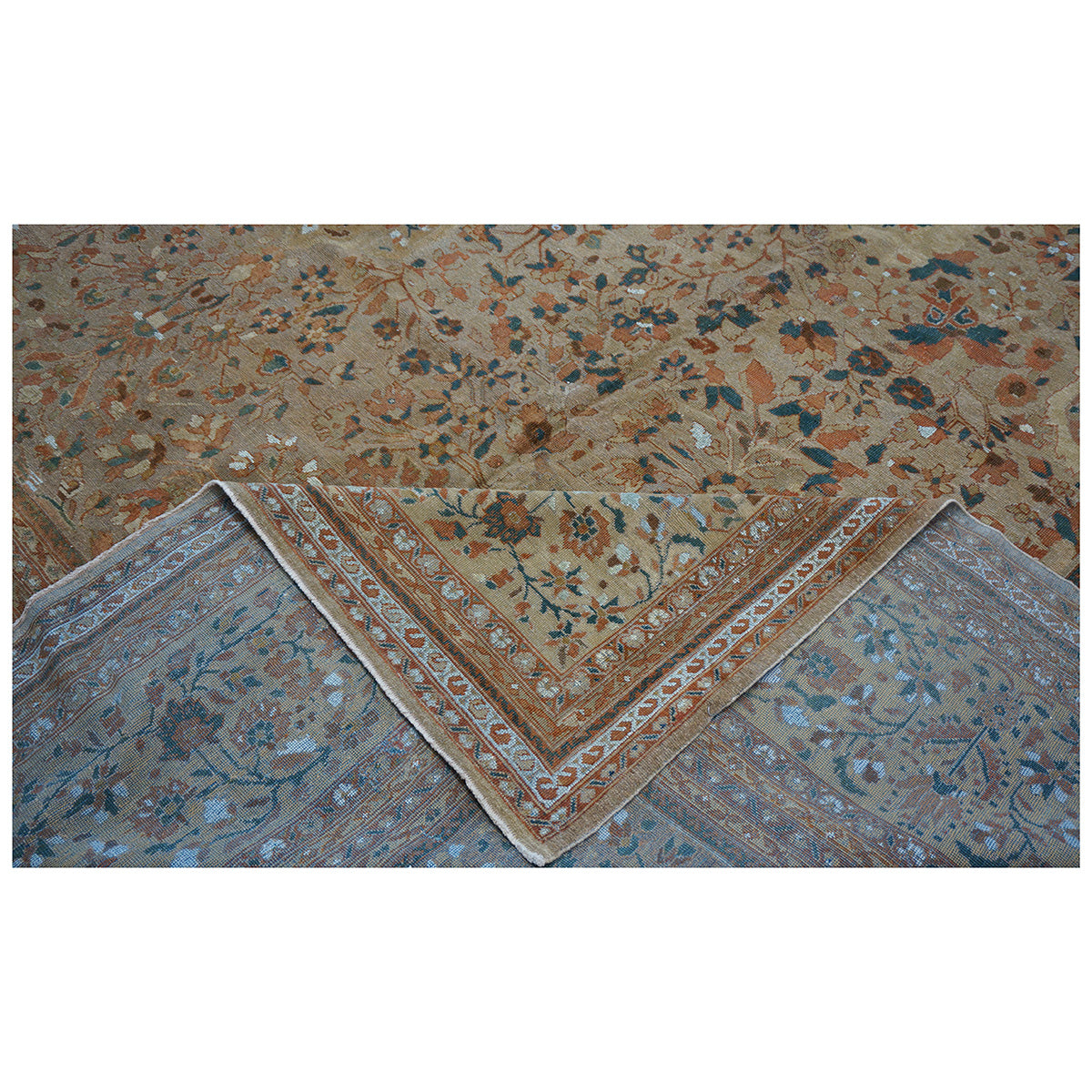 Antique Ziegler Sultanabad 15X21 Wool&Silk Tan Palace Size Rug #9902456 image 20