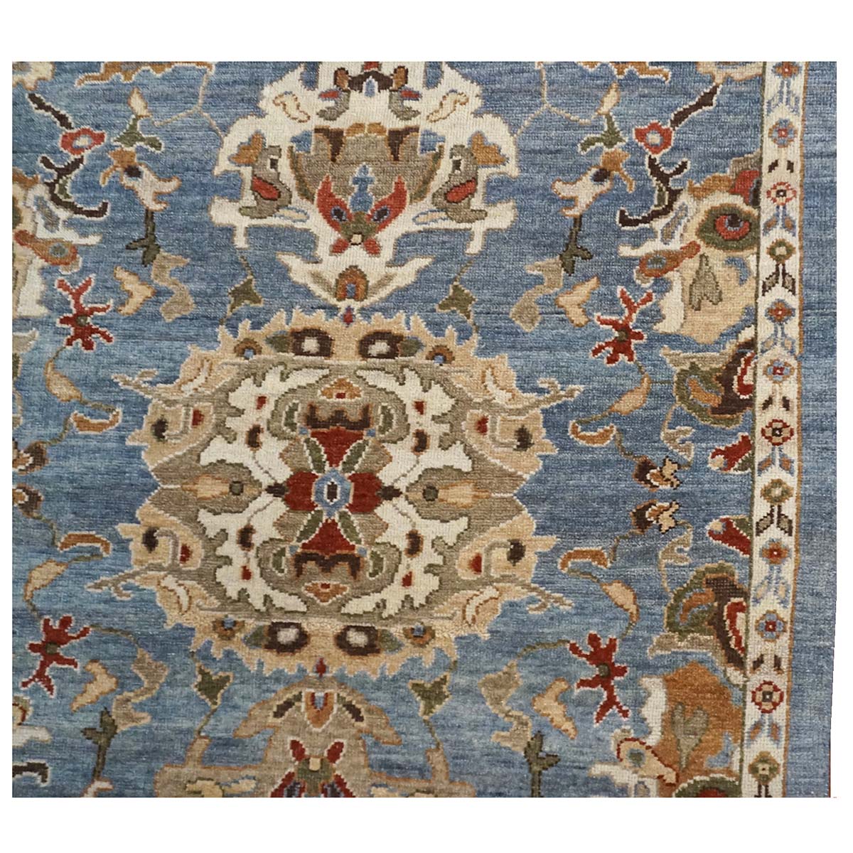 21st Century Sultanabad 4x6 Slate Blue, Ivory, & Tan Handmade Area Rug #1143469 image 2
