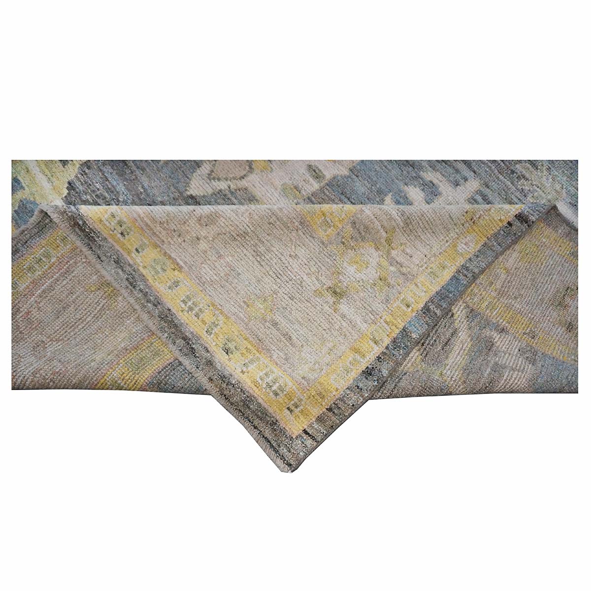 21st Century Turkish Oushak 10X13 Gold, Ivory & Charcoal Handmade Area Rug #1144101 image 9