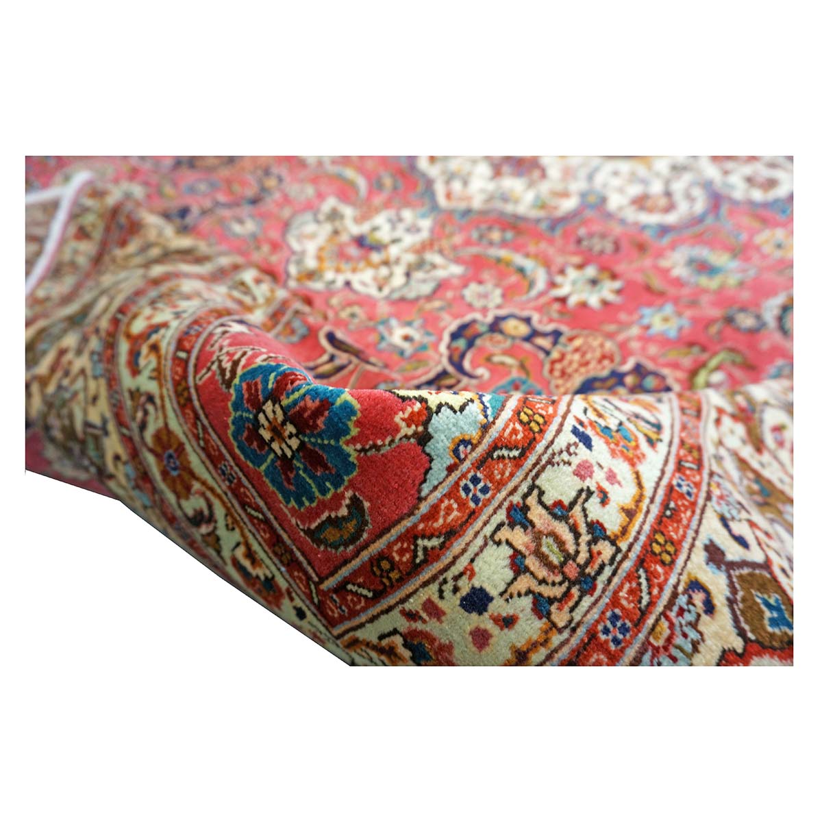 Antique Persian Tabriz Wool 8x12 Rose & Ivory Handmade Area Rug #9902101