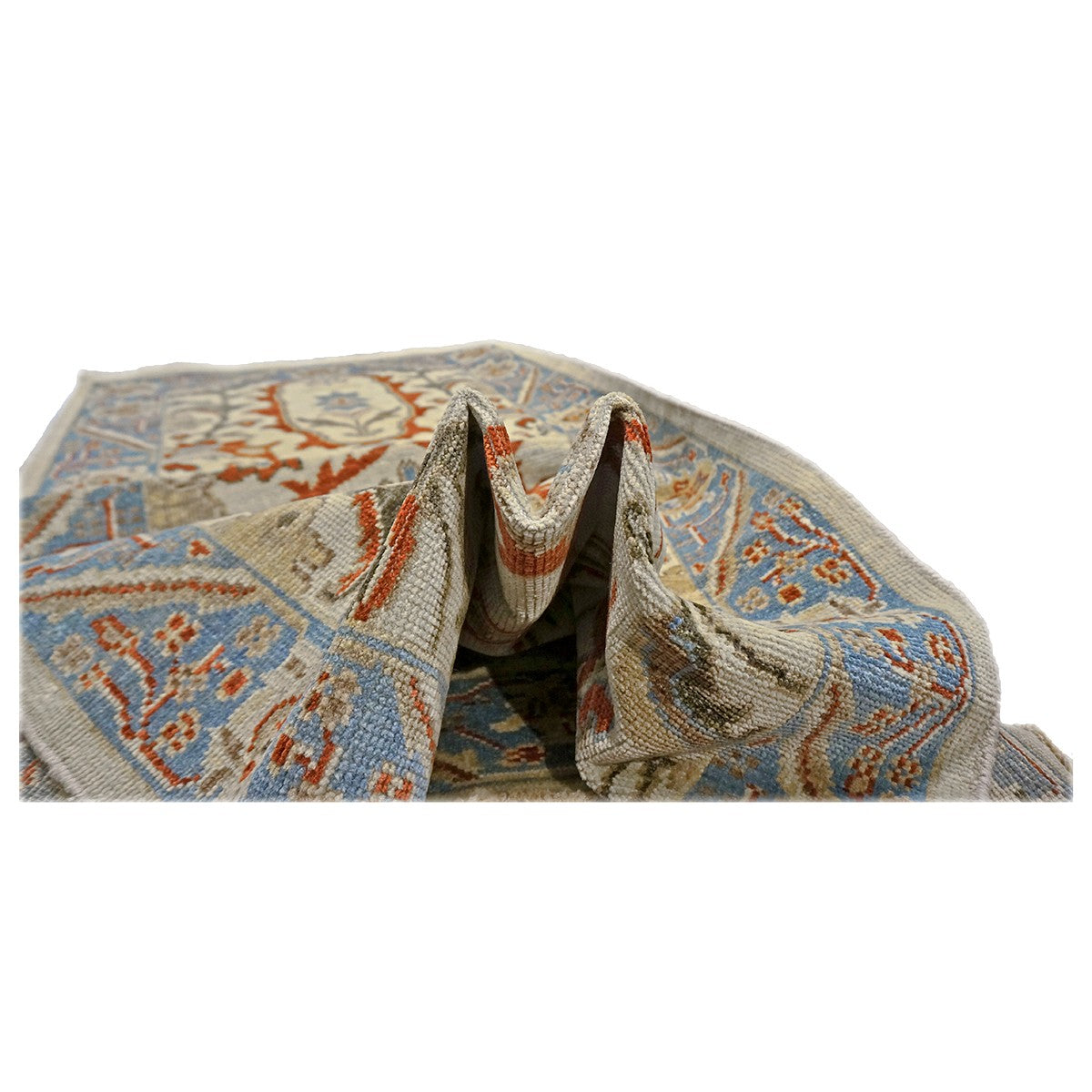 Sultanabad Master 3x6 Ivory, Blue, & Red Runner Rug #1143761 image 6