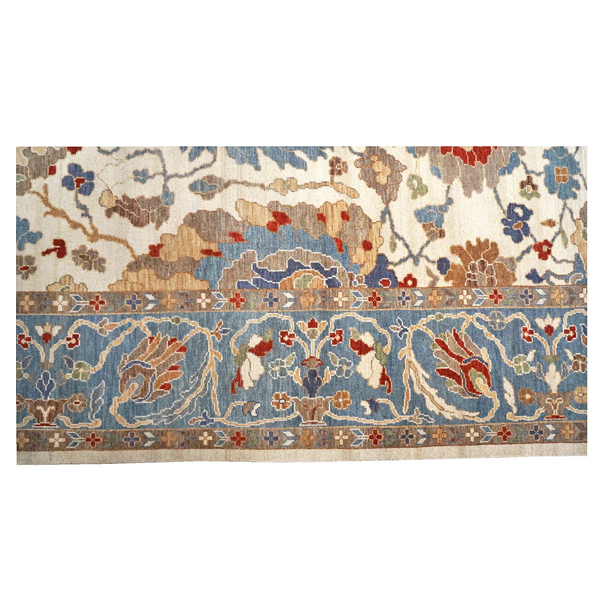21st Century Persian Sultanabad 10x14 Blue & Ivory Handmade Area Rug #1143356 image 2