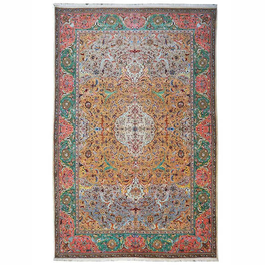 Antique Persian Tabriz 11X17 Grey, Green, Pink, & Orange Area Rug #1140881 image 0