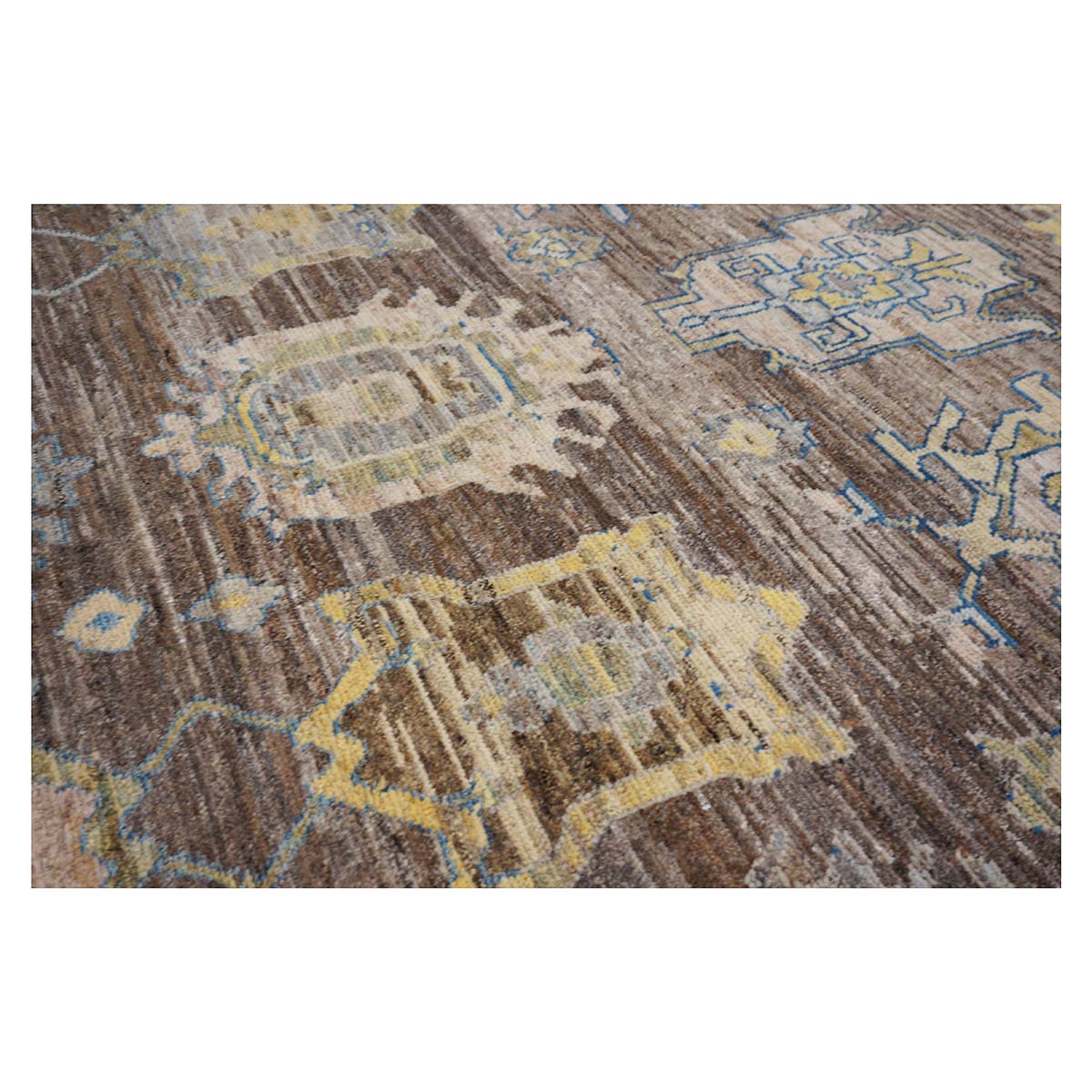 21st Century Large Square Turkish Oushak 19x20 Brown & Gold Handmade Area Rug #1144068 image 14