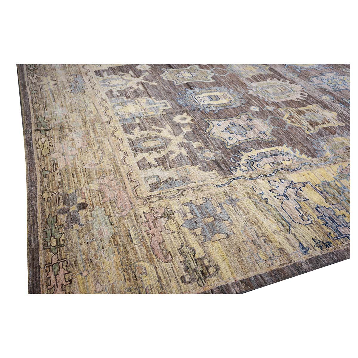 21st Century Large Square Turkish Oushak 19x20 Brown & Gold Handmade Area Rug #1144068 image 13
