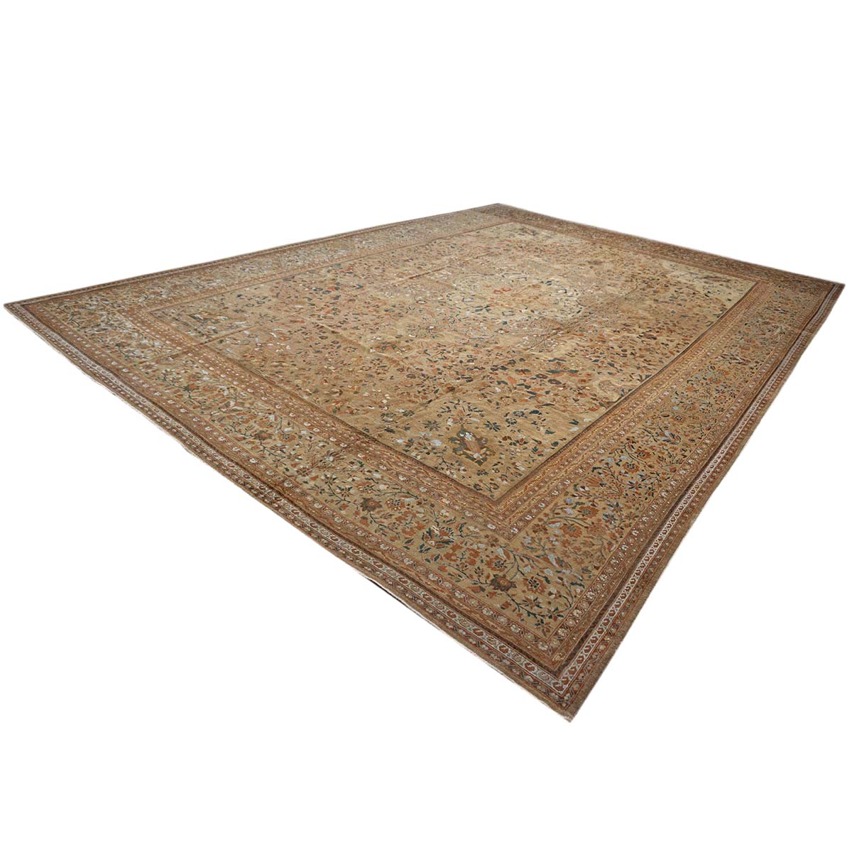 Antique Ziegler Sultanabad 15X21 Wool&Silk Tan Palace Size Rug #9902456 image 3