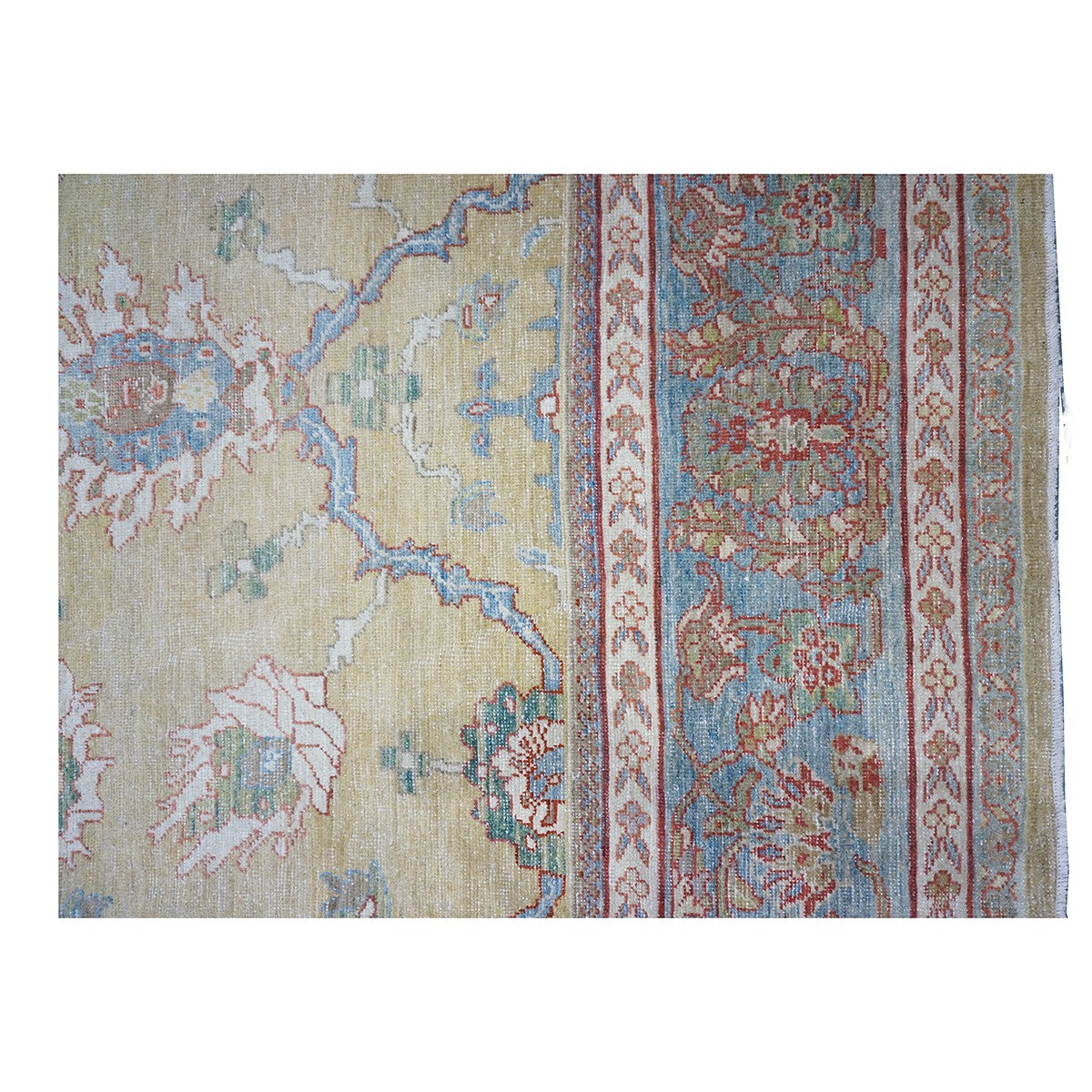1880s Antique Persian Sultanabad Wool Rug 16x19 Tan Area Rug #1142157 image 6