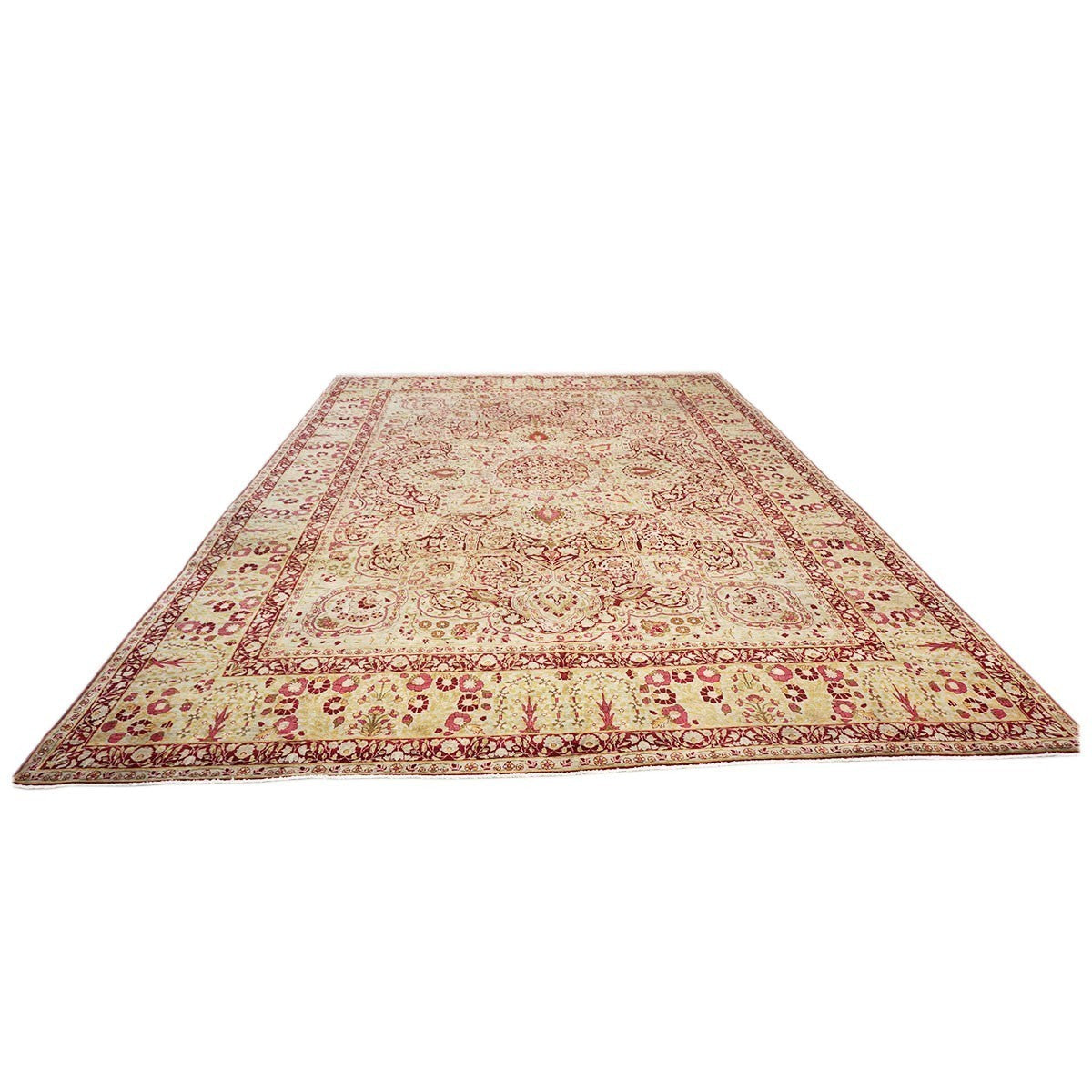 Antique Persian Kerman Lavar 11X16 Pink & Ivory Area Rug #1141138 image 2