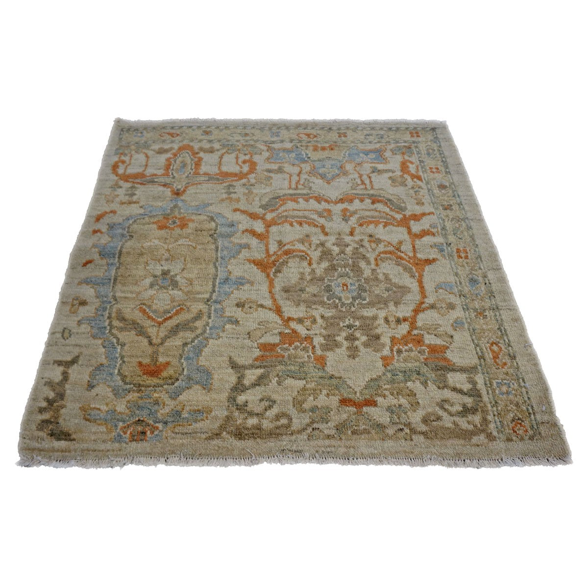 Persian Sultanabad 3x3 Ivory & Rust Area Rug #1141257 image 3