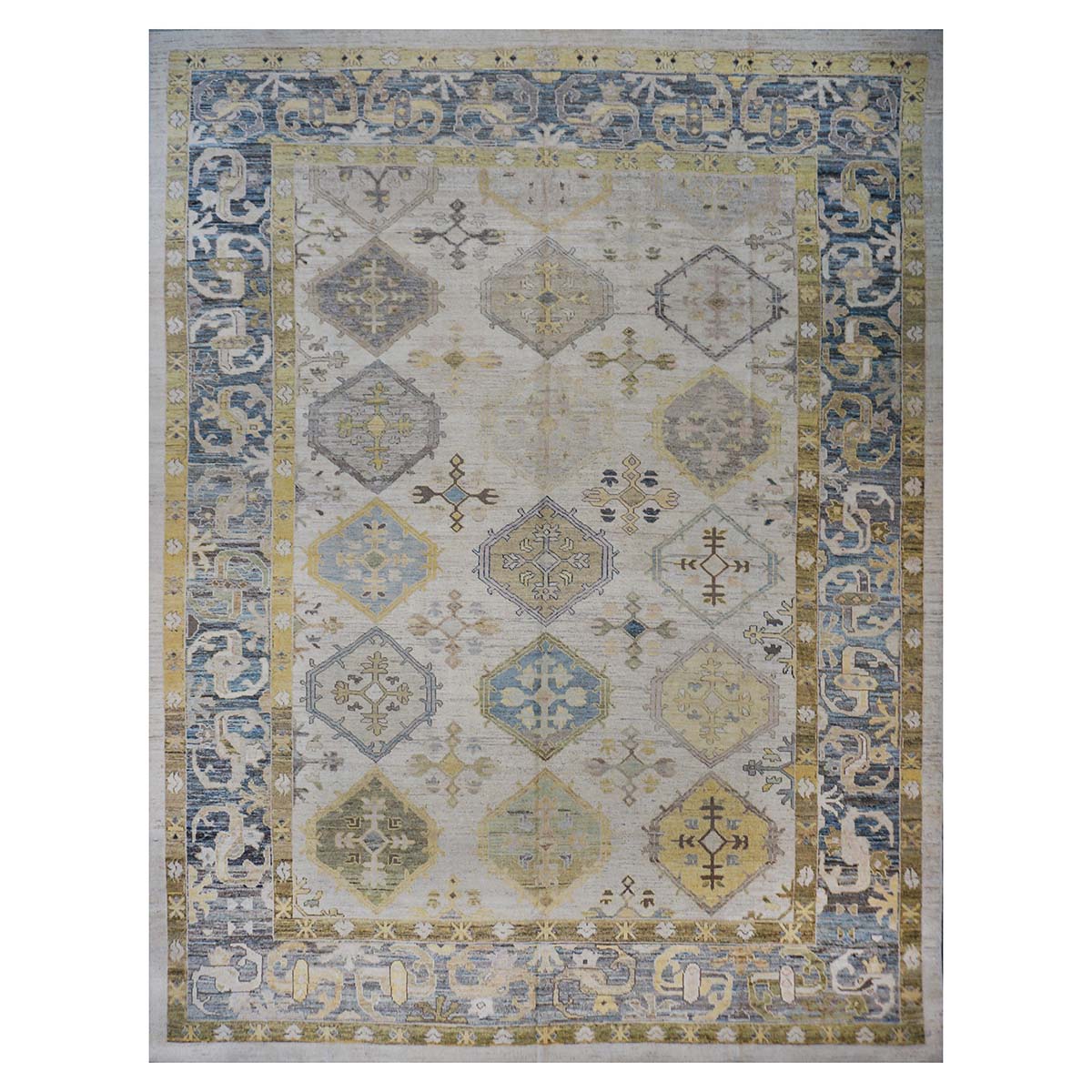 21st Century Turkish Oushak 13X18 Gold, Gray & Ivory Handmade Area Rug #1144135 image 0