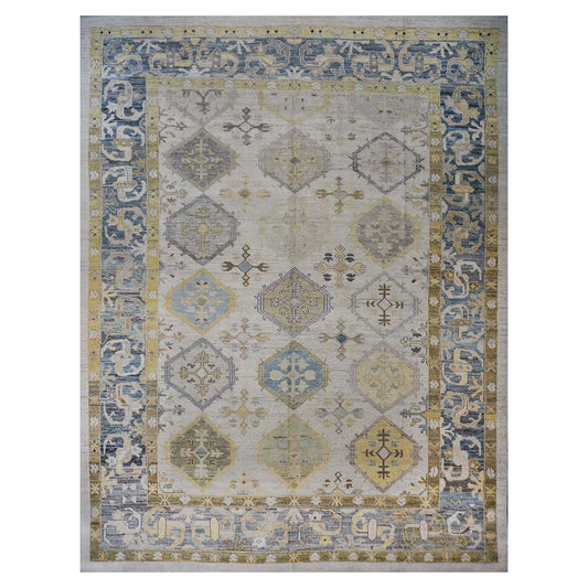 21st Century Turkish Oushak 13X18 Gold, Gray & Ivory Handmade Area Rug #1144135 image 0