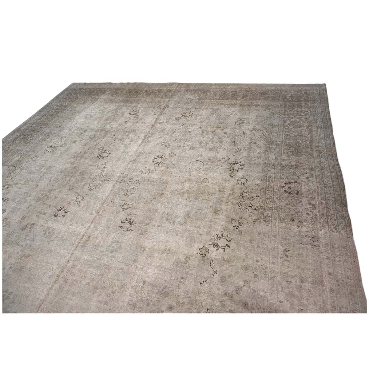 Antique Persian Tabriz 13x19 Grey Oversized Area Rug #1142814 image 7