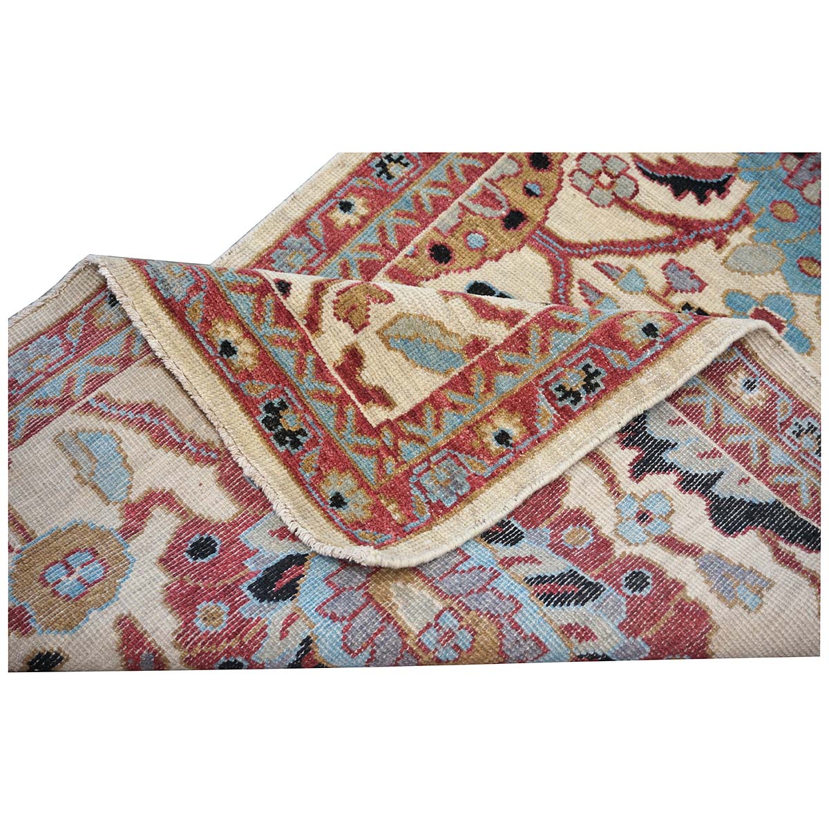 21st Century Sultanabad 3x12 Ivory, Red, & Blue Hall Runner #1143660 image 13