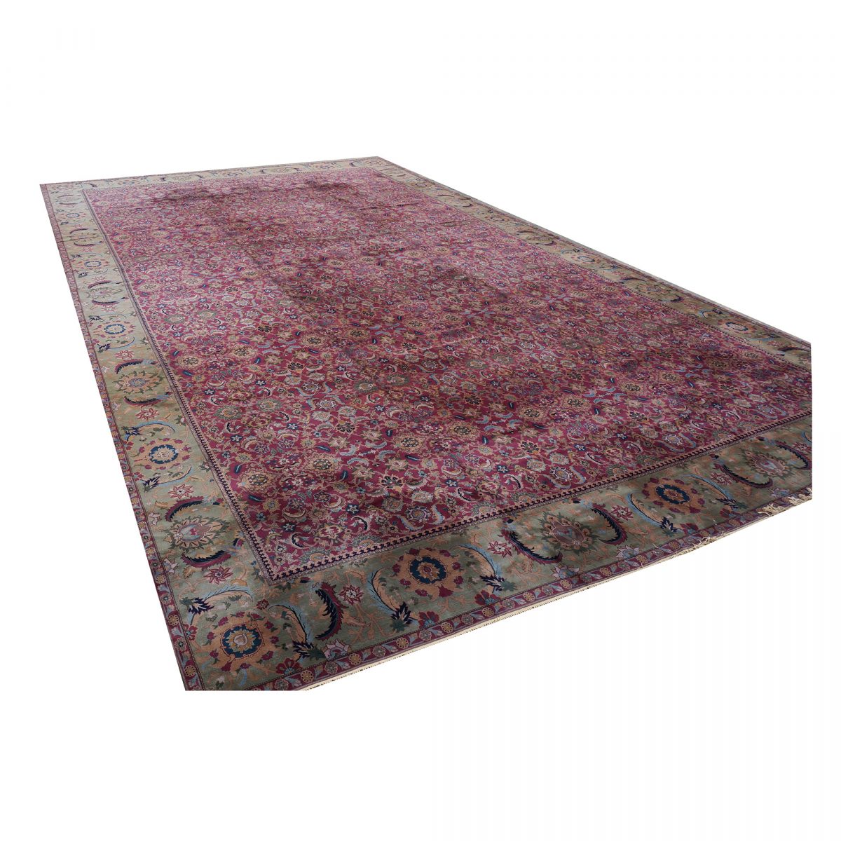 20th Century Palace sized Antique Laristan Wool Handmade Rug 26x42 image 13