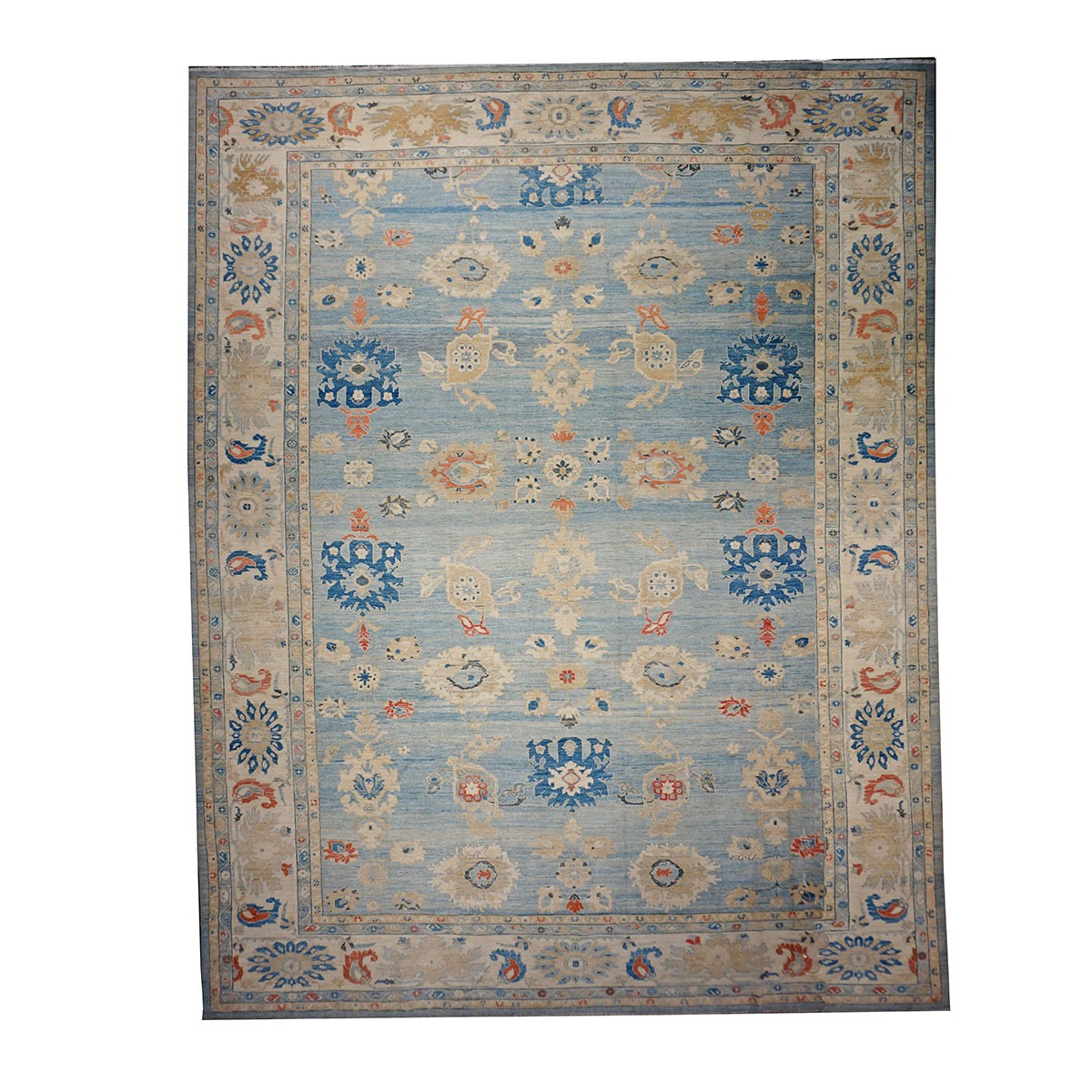 21st Century Sultanabad Master 15x18 Light Blue Handmade Area Rug #1144185 image 0