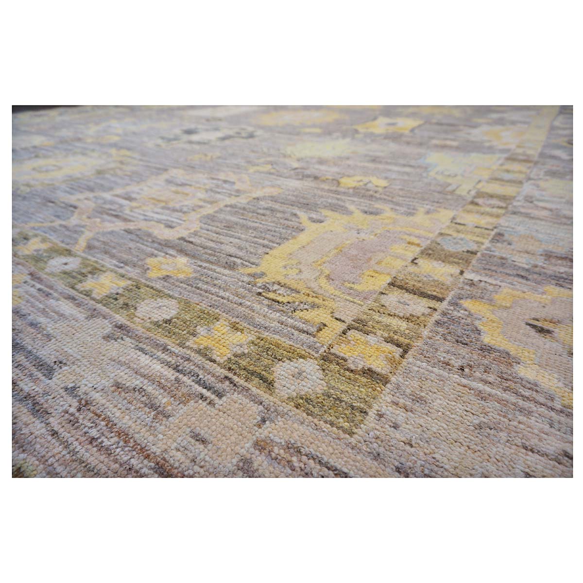 21st Century Turkish Oushak 10X16 Gold, Ivory & Gray Handmade Area Rug #1144099 image 9