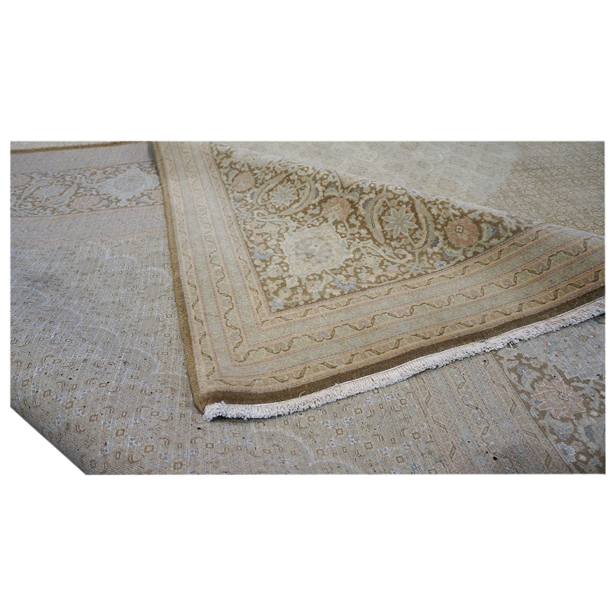 Antique Persian Tabriz 10X14 Ivory, Tan, & Brown Area Rug #9901536 image 7