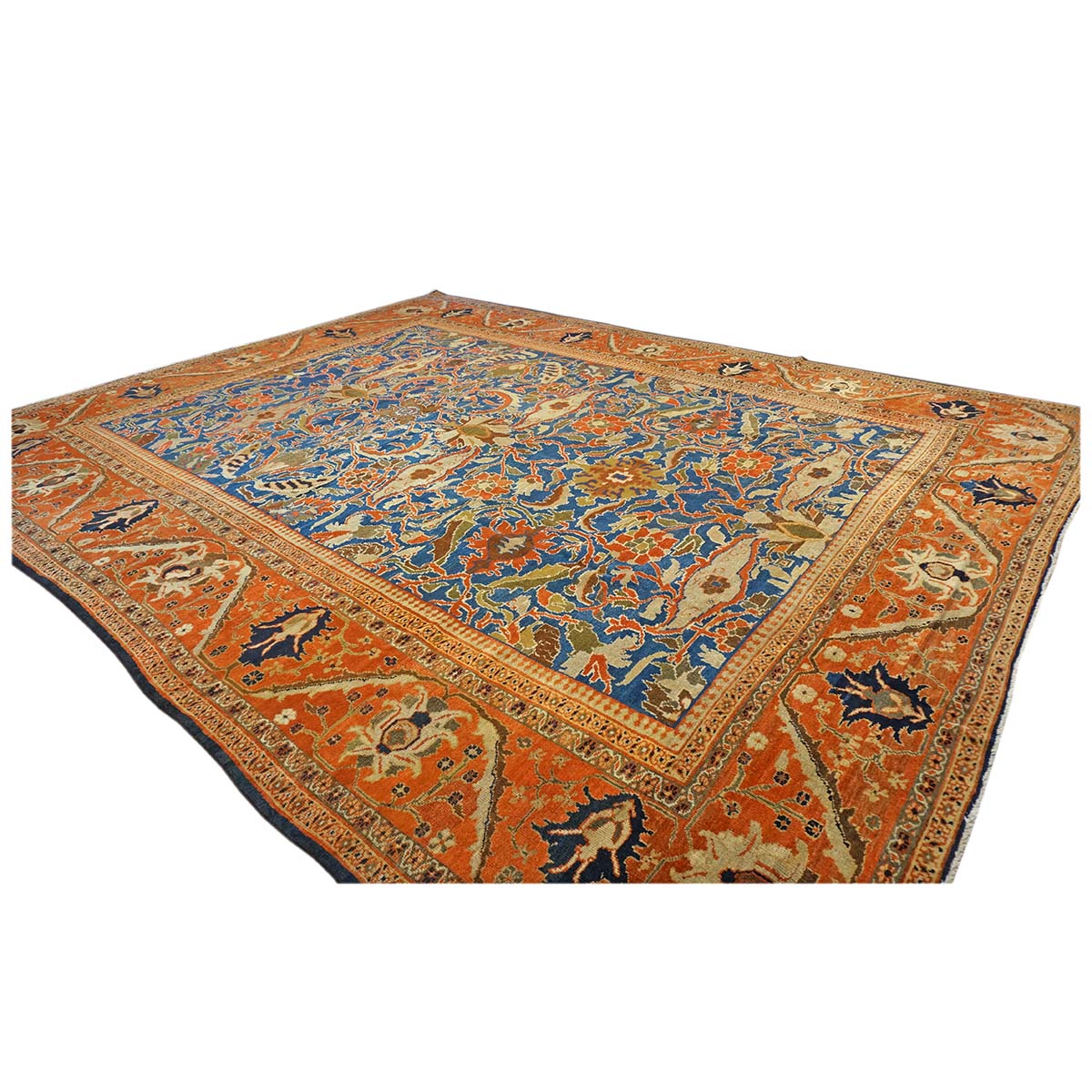Antique Persian Ziegler Sultanabad 12x15 Orange & Blue Area Rug #1143805 image 2