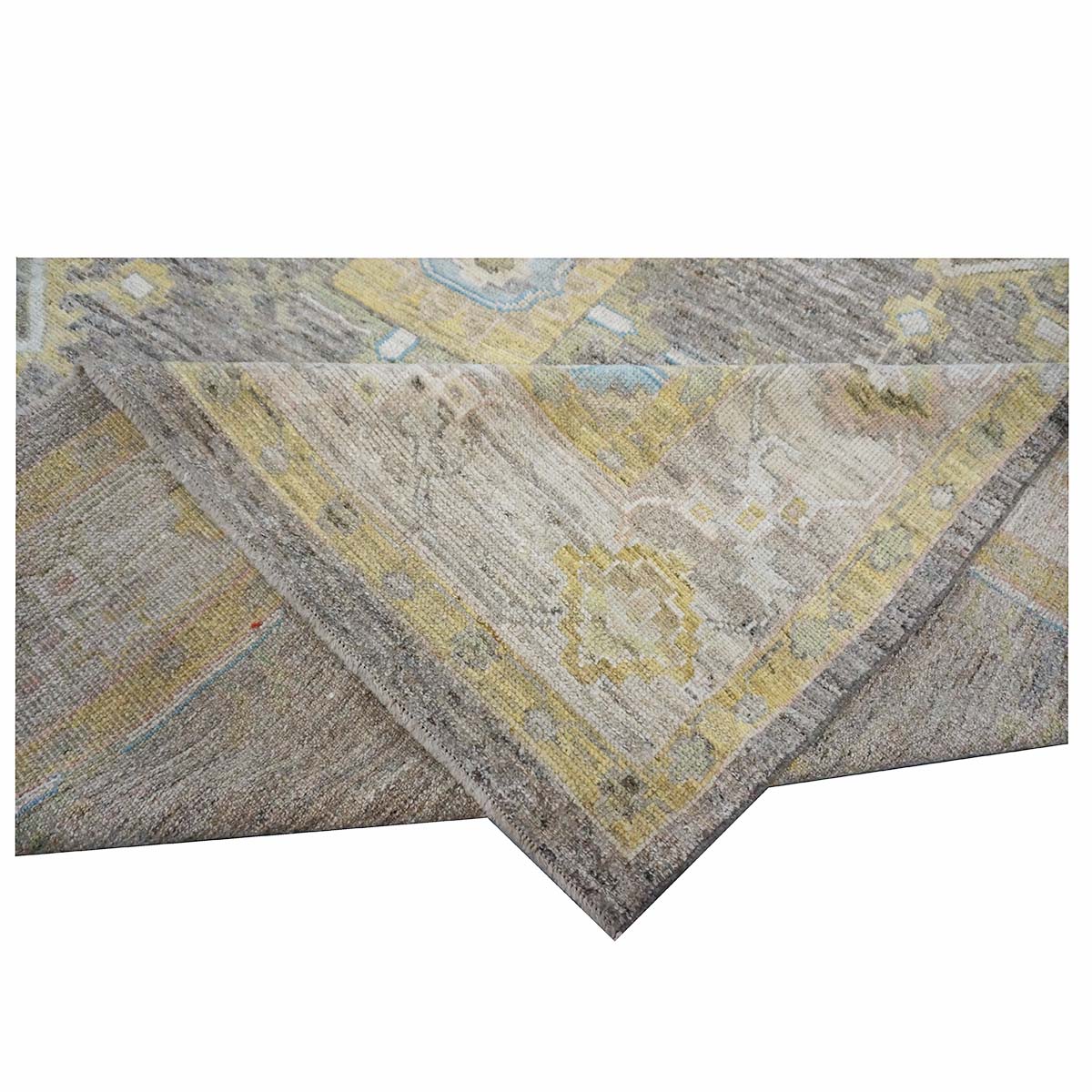 Turkish Oushak 10x13 Taupe, Ivory, & Yellow Handmade Area Rug #1144067 image 10