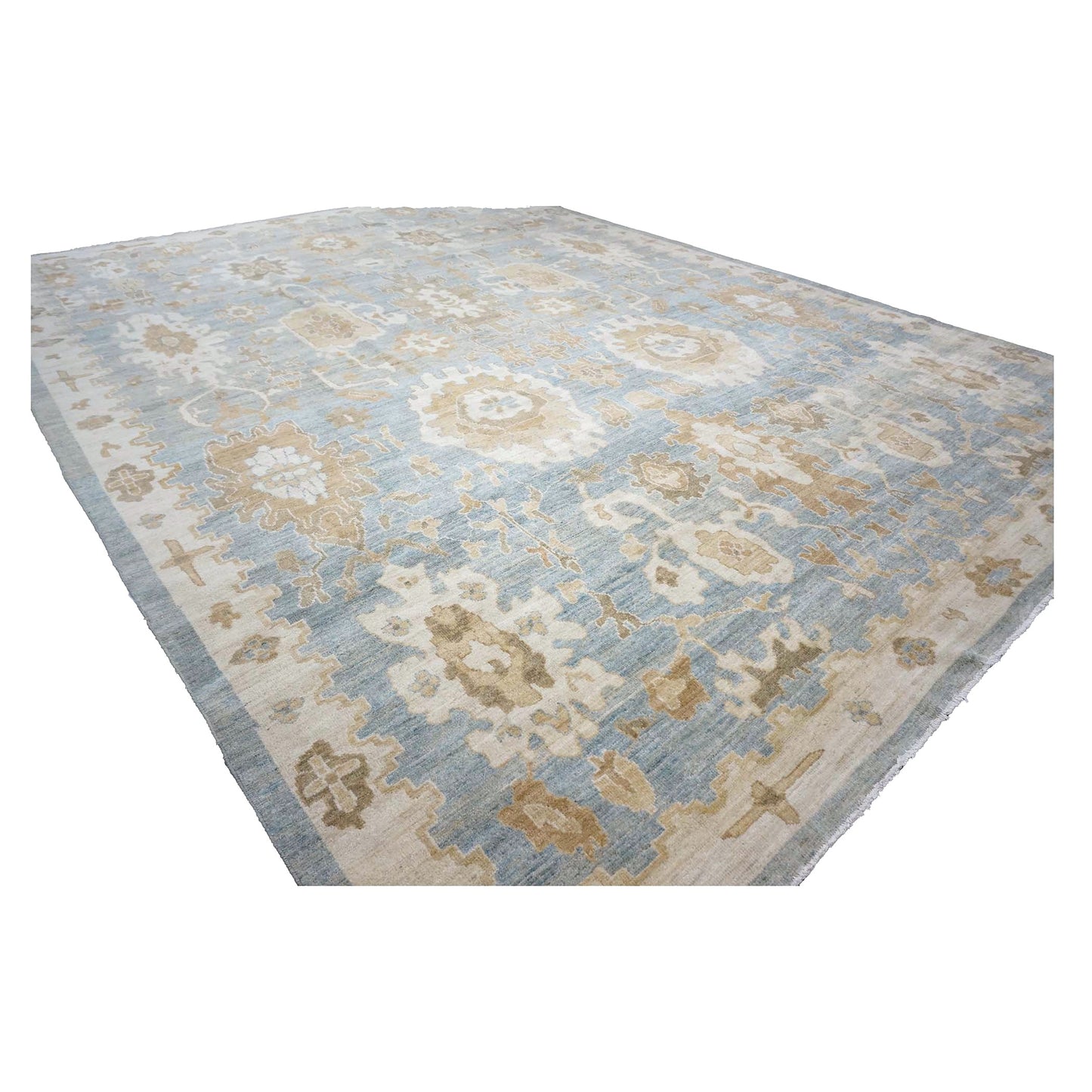 Persian Sultanabad Wool 10x14 Slate & Ivory Handmade Area Rug #1140056