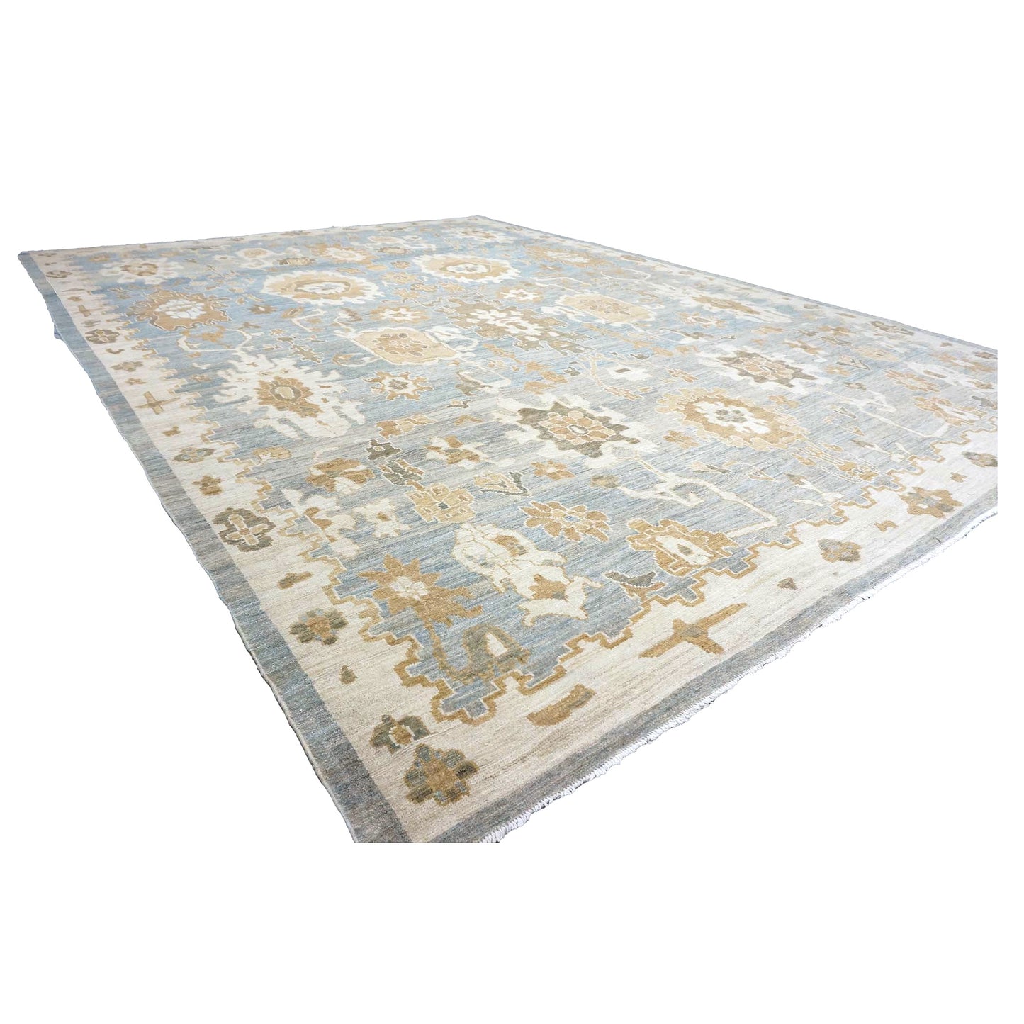 Persian Sultanabad Wool 10x14 Slate & Ivory Handmade Area Rug #1140056