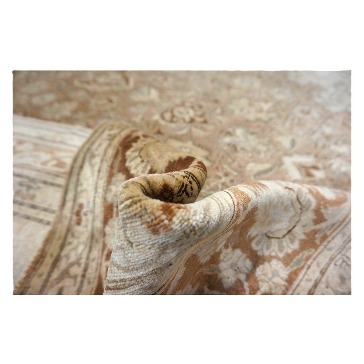 Antique Persian Tabriz Wool 6x17 Tan, Ivory & Rust Handmade Gallery Rug #1140131