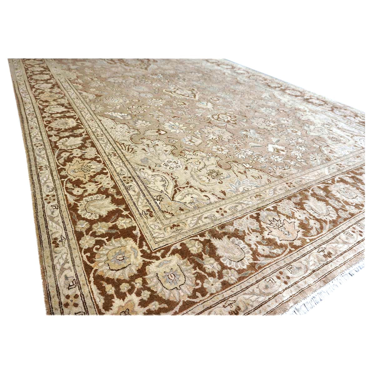Antique Persian Tabriz Wool 6x17 Tan, Ivory & Rust Handmade Gallery Rug #1140131