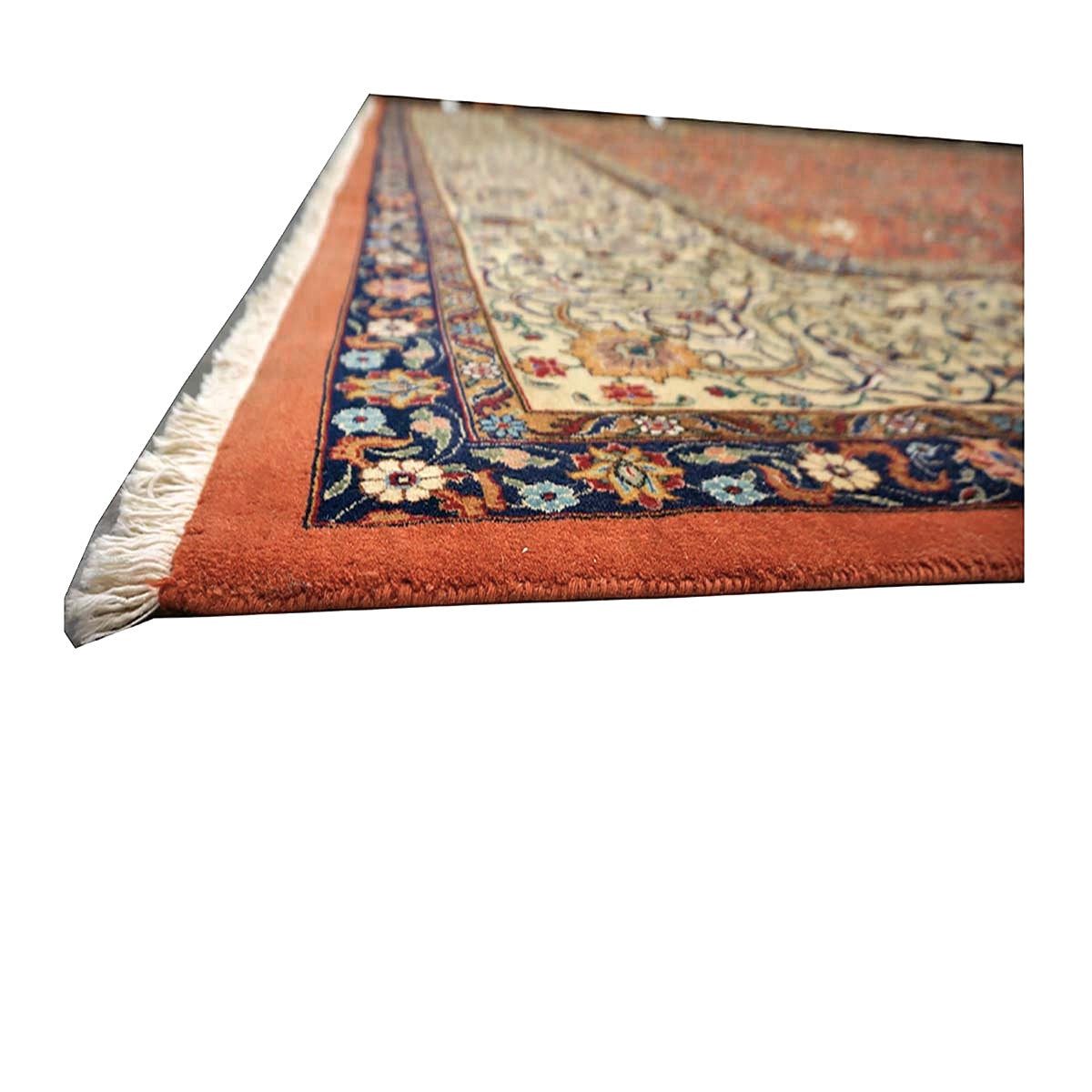 Antique Persian Tabriz Wool 12x18 Rust & Ivory Handmade Area Rug #1140141