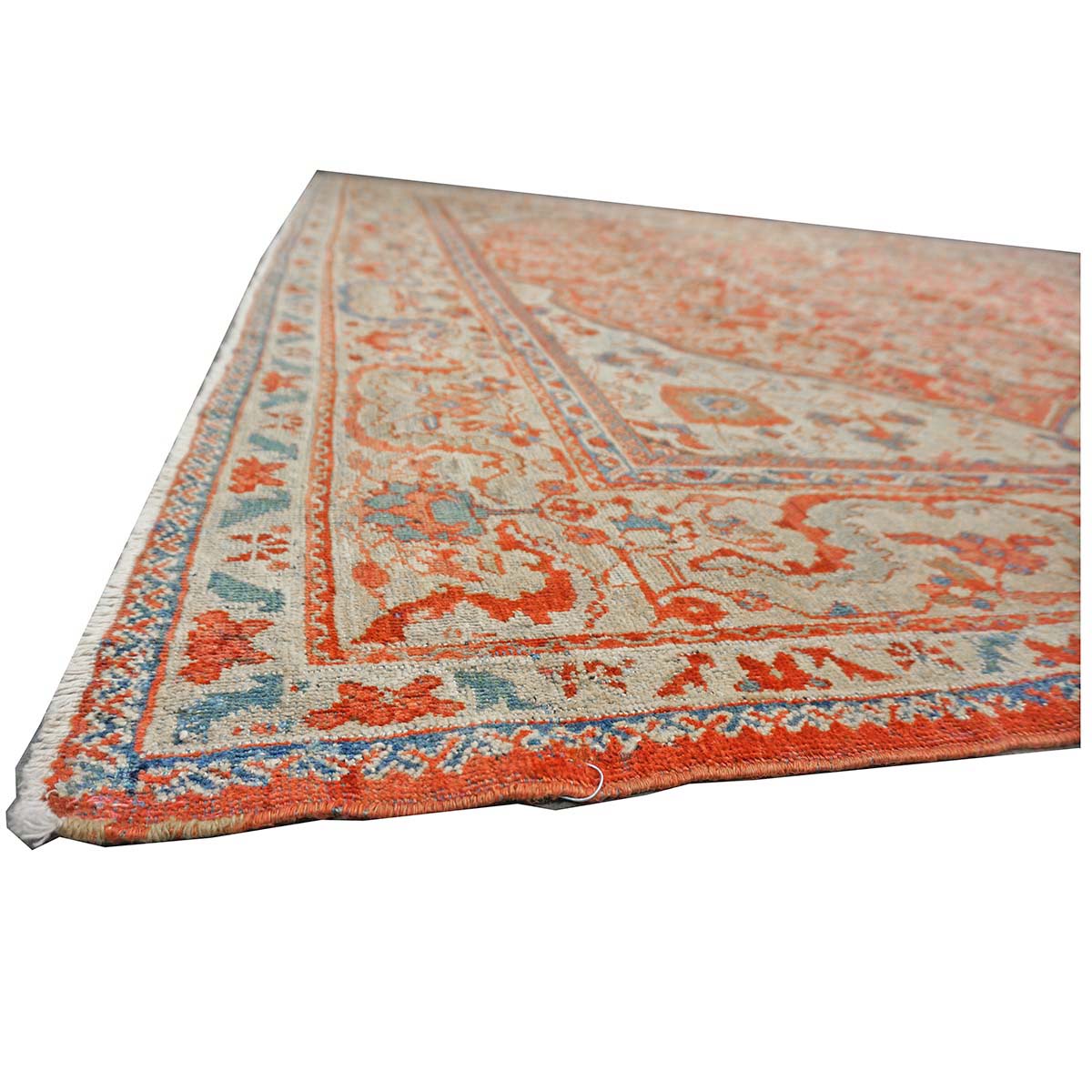 Antique Persian Sultanabad Wool 9 x 12 Red, Ivory & Blue Handmade Area Rug #1140387