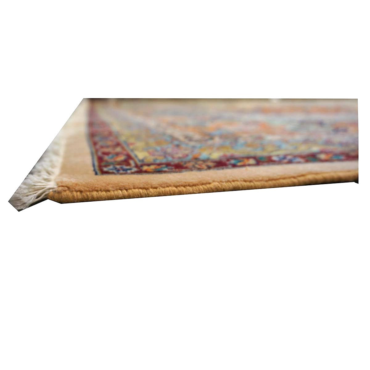 Antique Persian Tabriz Wool 13x19 Camel, Blue, Teal, Orange & Ivory Handmade Oversized Area Rug #1140712