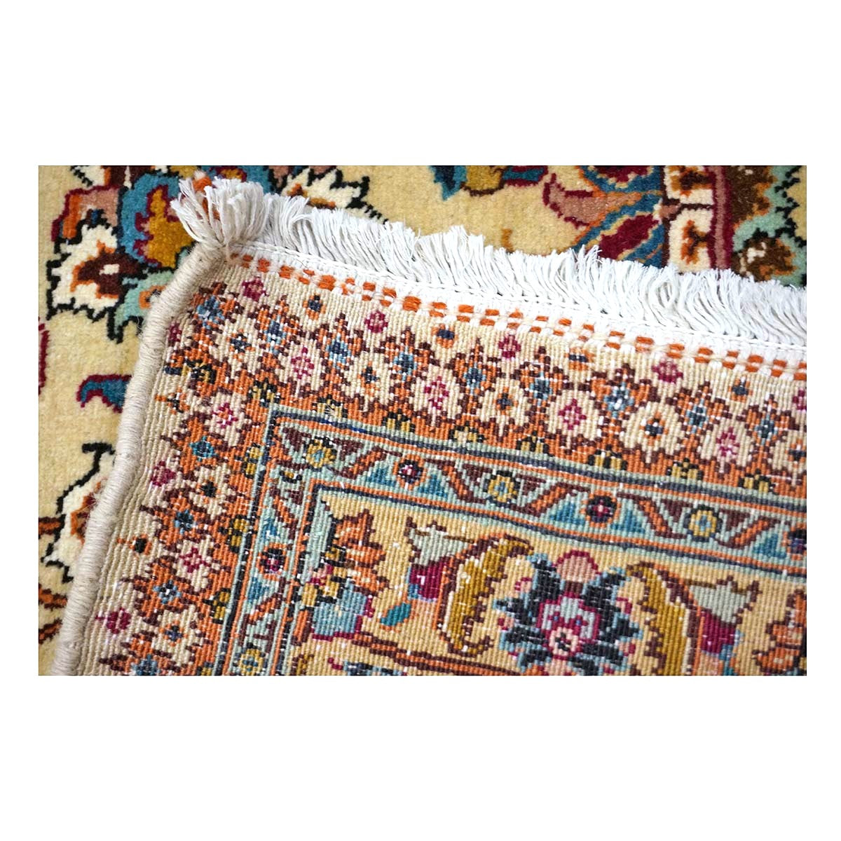 Antique Persia Tabriz Wool 12x17 Red, Brown, Blue & Ivory Handmade Area Rug #1140747