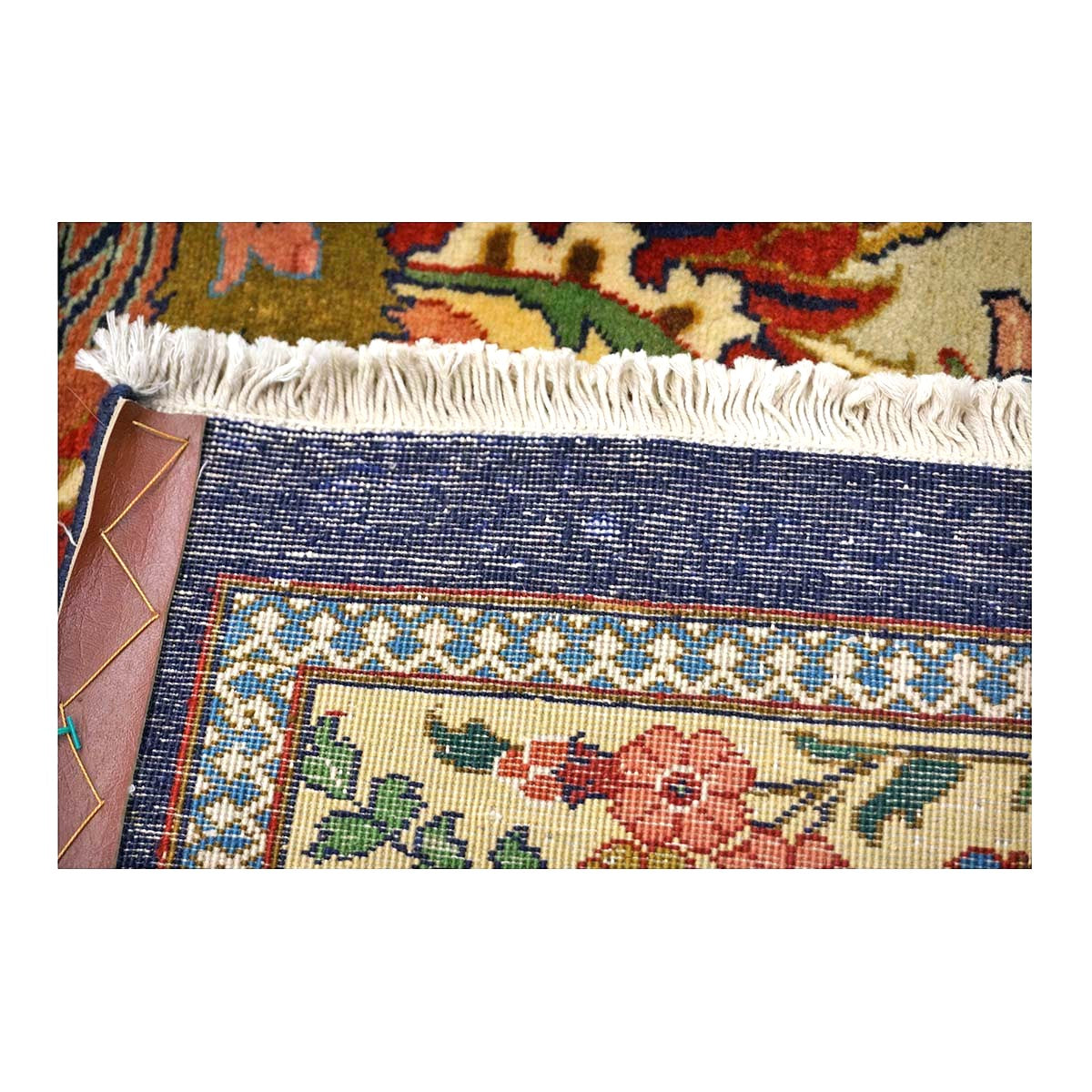 Antique Persian Tabriz Pahlavi Wool 12x19 Navy, Tan & Red Handmade Area Rug #1140951