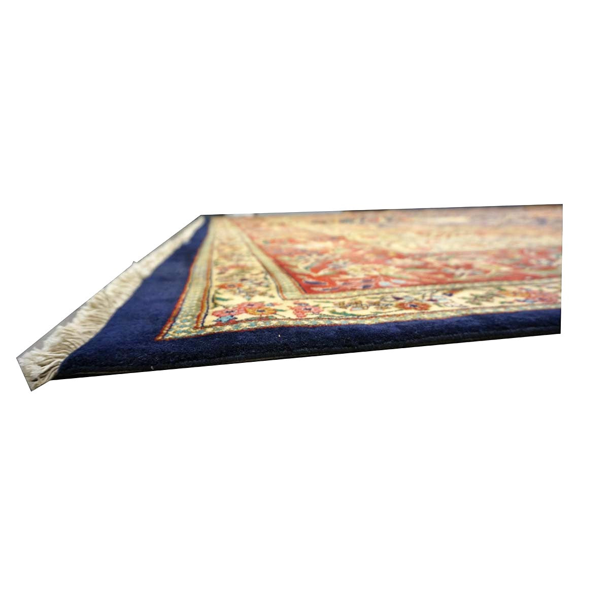 Antique Persian Tabriz Pahlavi Wool 12x19 Navy, Tan & Red Handmade Area Rug #1140951