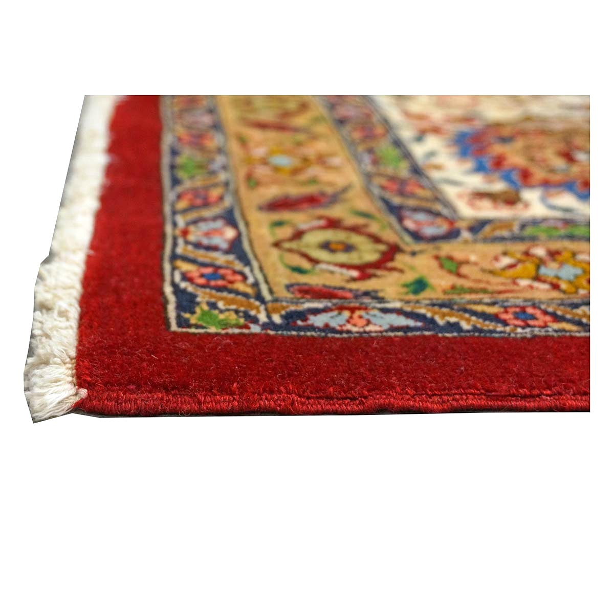 Antique Persian Tabriz Wool 12x19 Red, Ivory, Tan, Navy & Green Handmade Oversized Area Rug #1140958