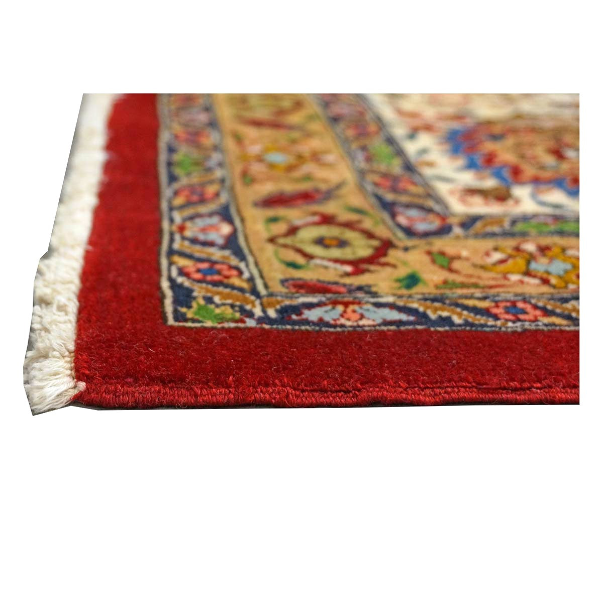 Antique Persian Tabriz Wool 12x19 Red, Ivory, Tan, Navy & Green Handmade Oversized Area Rug #1140958