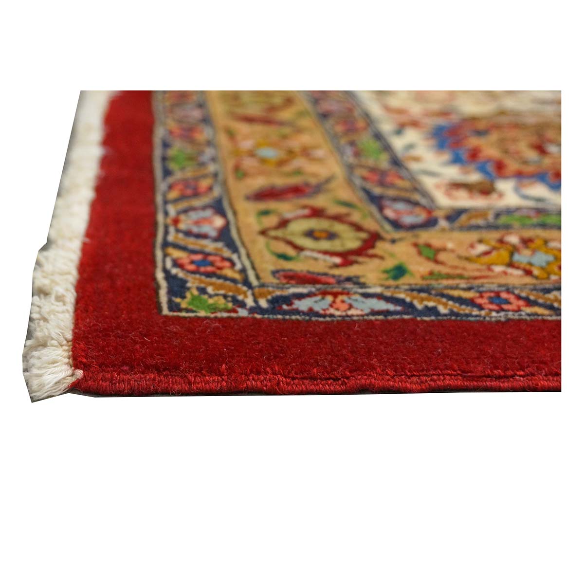 Antique Persian Tabriz Wool 12x19 Red, Ivory, Tan, Navy & Green Handmade Oversized Area Rug #1140958