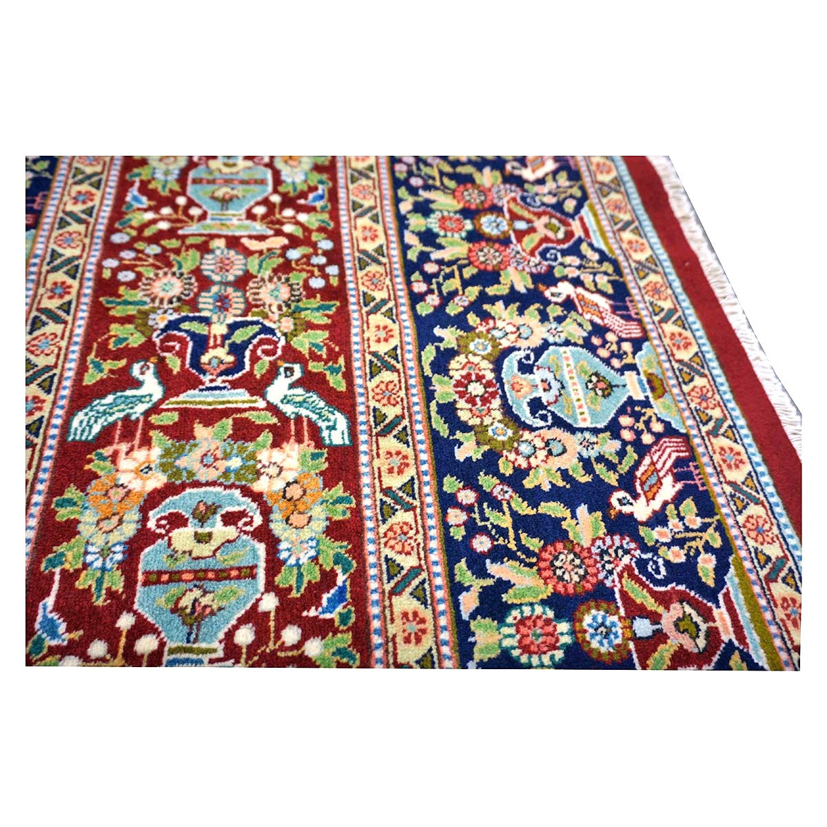 Antique Persian Tabriz Wool 11x15 Red & Navy Handmade Area Rug #1140959