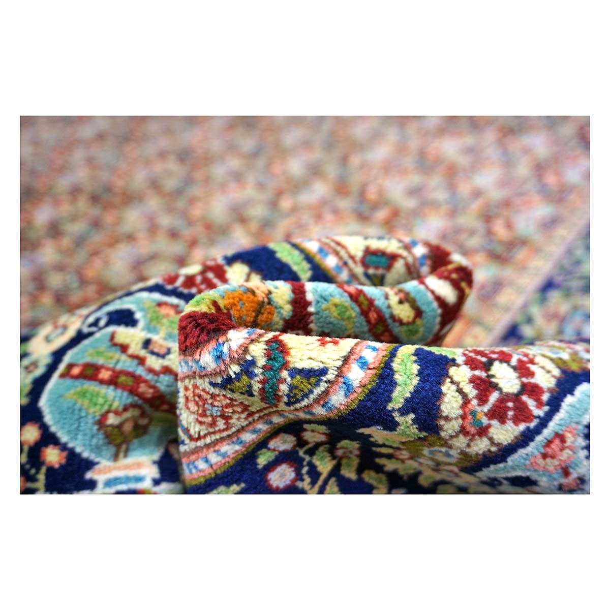 Antique Persian Tabriz Wool 11x15 Red & Navy Handmade Area Rug #1140959