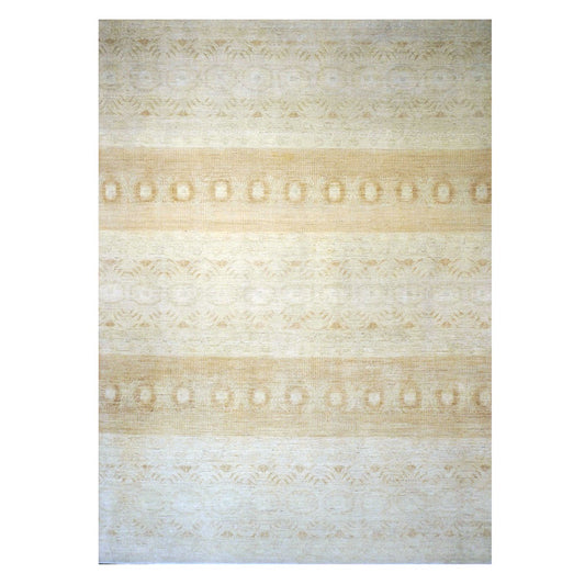 Afghan Ikat Wool 12X15 Ivory, Tan & Brown Handmade Area Rug #1141040