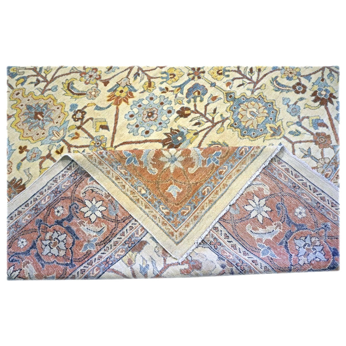 Persian Sultanabad Wool 11x35 Rust, Light Blue & Ivory Handmade Gallery Rug #1141201